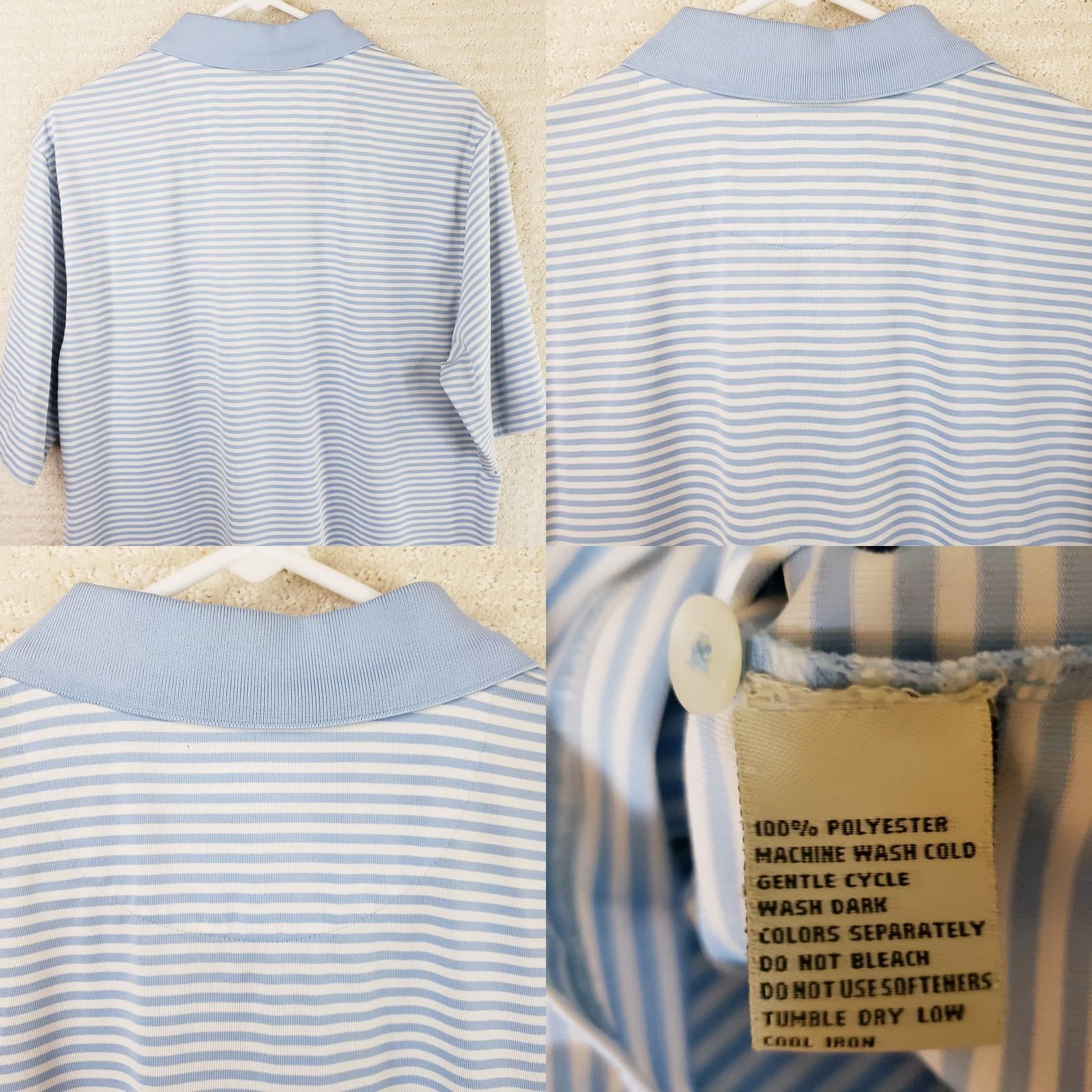 Vintage Donald Ross Polo Shirt Striped Blue White M Men Short Sleeve Golf Casual Shirt Polo Size US M / EU 48-50 / 2 - 8 Thumbnail