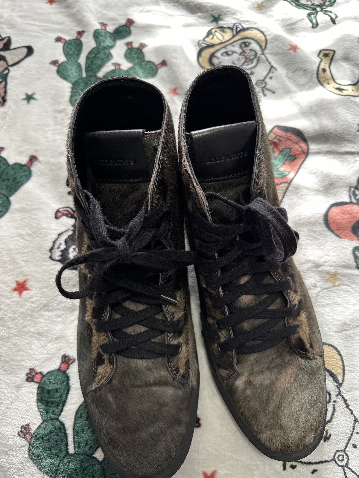 Allsaints Leopard Mohair Hi-Top Sneakers Size US 8 / EU 41 - 8 Thumbnail