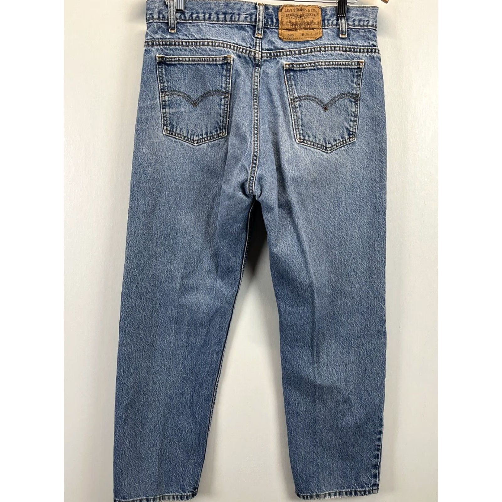 Levi's VINTAGE Levi's 505 Straight Jeans Blue Cotton Men's 36x30 Size US 36 / EU 52 - 2 Thumbnail