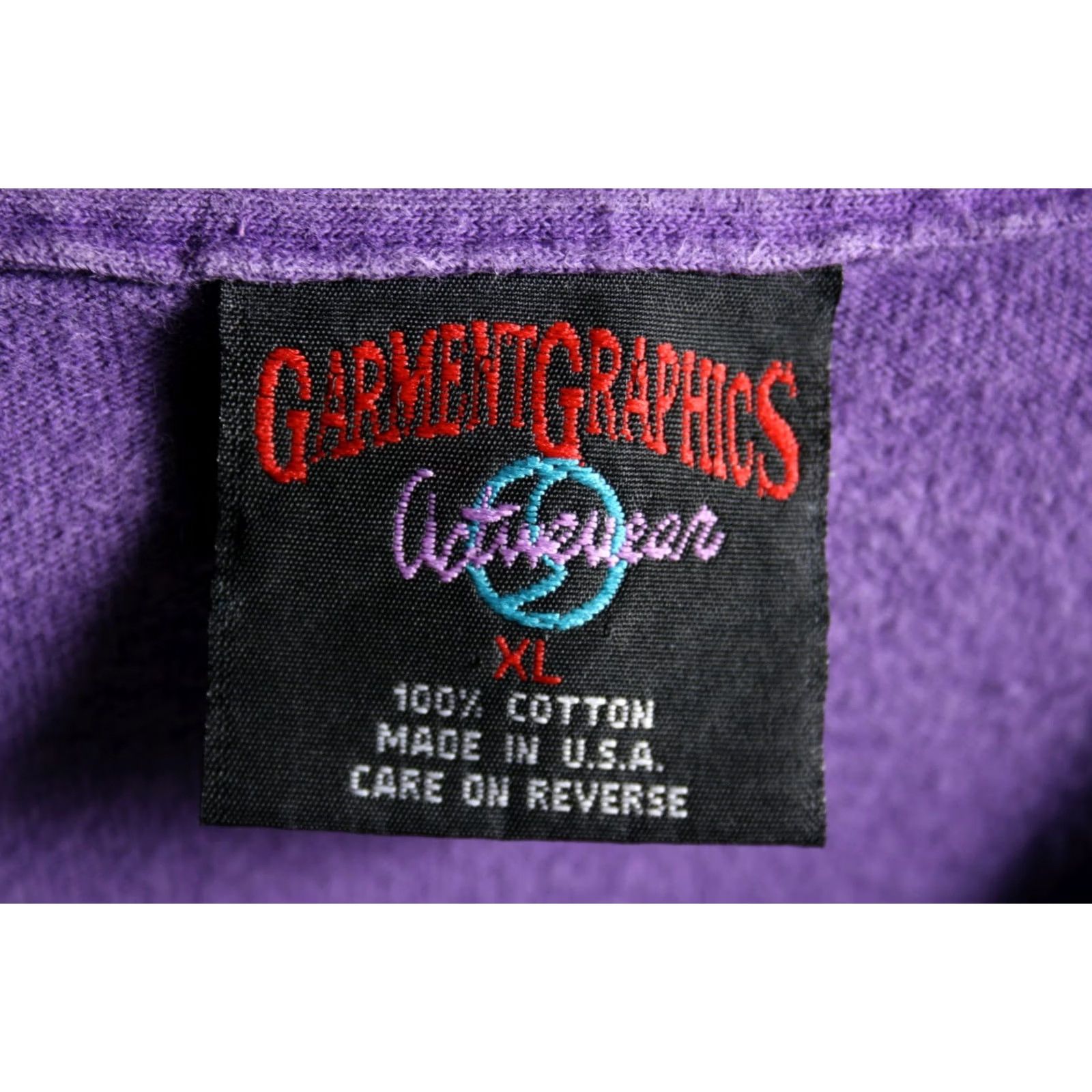 Vintage Vintage Garment Graphics Embroidered Looney Tunes T-Shirt XL Purple Crew Neck Short Sleeve Mens 1980s 90s Decade Lounge Graphic Tee Size US XL / EU 56 / 4 - 8 Thumbnail