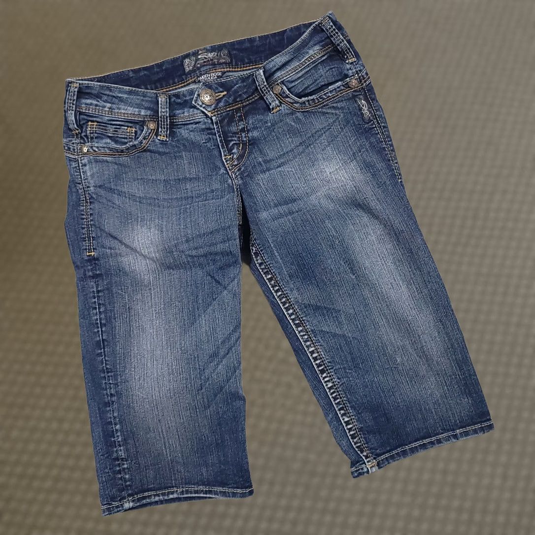 Silver Jeans Co. Silver Jeans Bermuda Stretch Denim Jean Shorts Women 27 Camden Rose Bermuda Mostly Casual Jeans Shorts Women 27 Size 27" / US 4 / IT 40 - 1 Thumbnail
