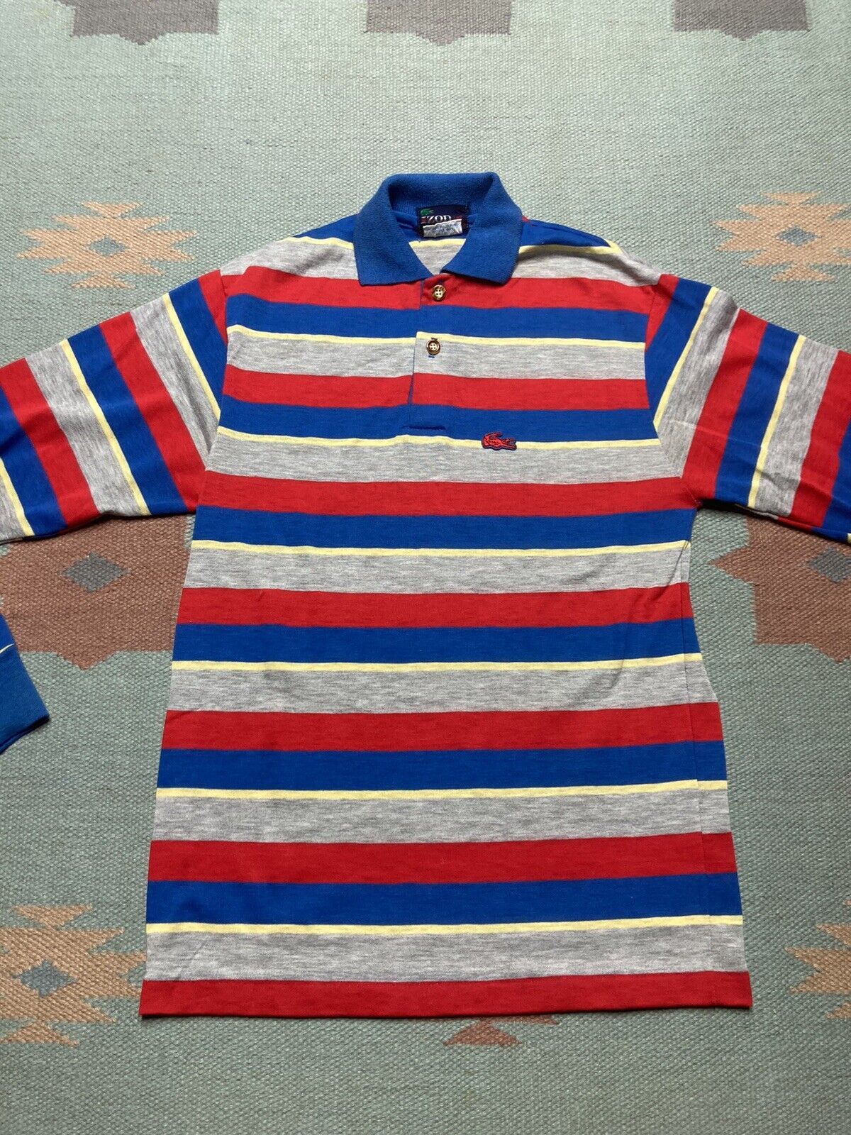 Izod × Vintage VTG iZod lacoste striped polo shirt thin soft size 20 Size S / US 4 / IT 40 - 2 Thumbnail