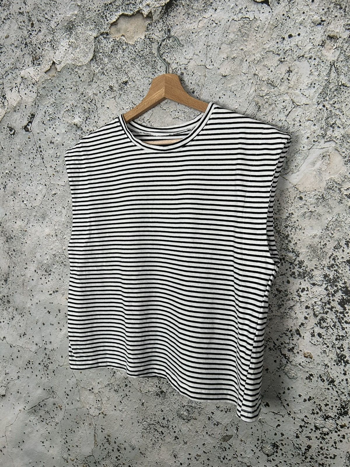 Vintage Vintage White Black Stripe Top Streetwear Basic Punk Rock Size US M / EU 48-50 / 2 - 2 Thumbnail