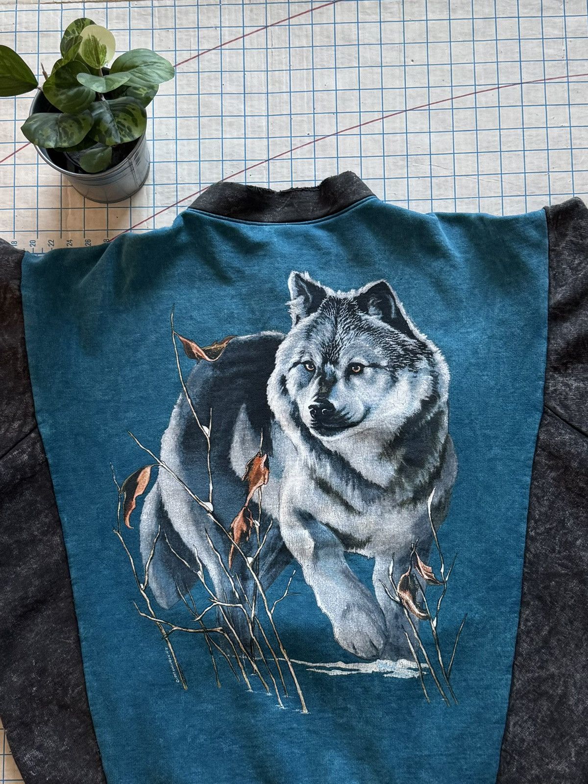 Vintage Vintage Harlequin Graphics Wolf Graphic Cotton Bomber Jacket Size US XL / EU 56 / 4 - 3 Thumbnail