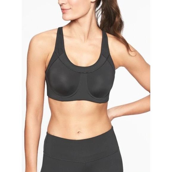 Athleta Athleta Womens 36D Black High Support Cross Back Sports Bra