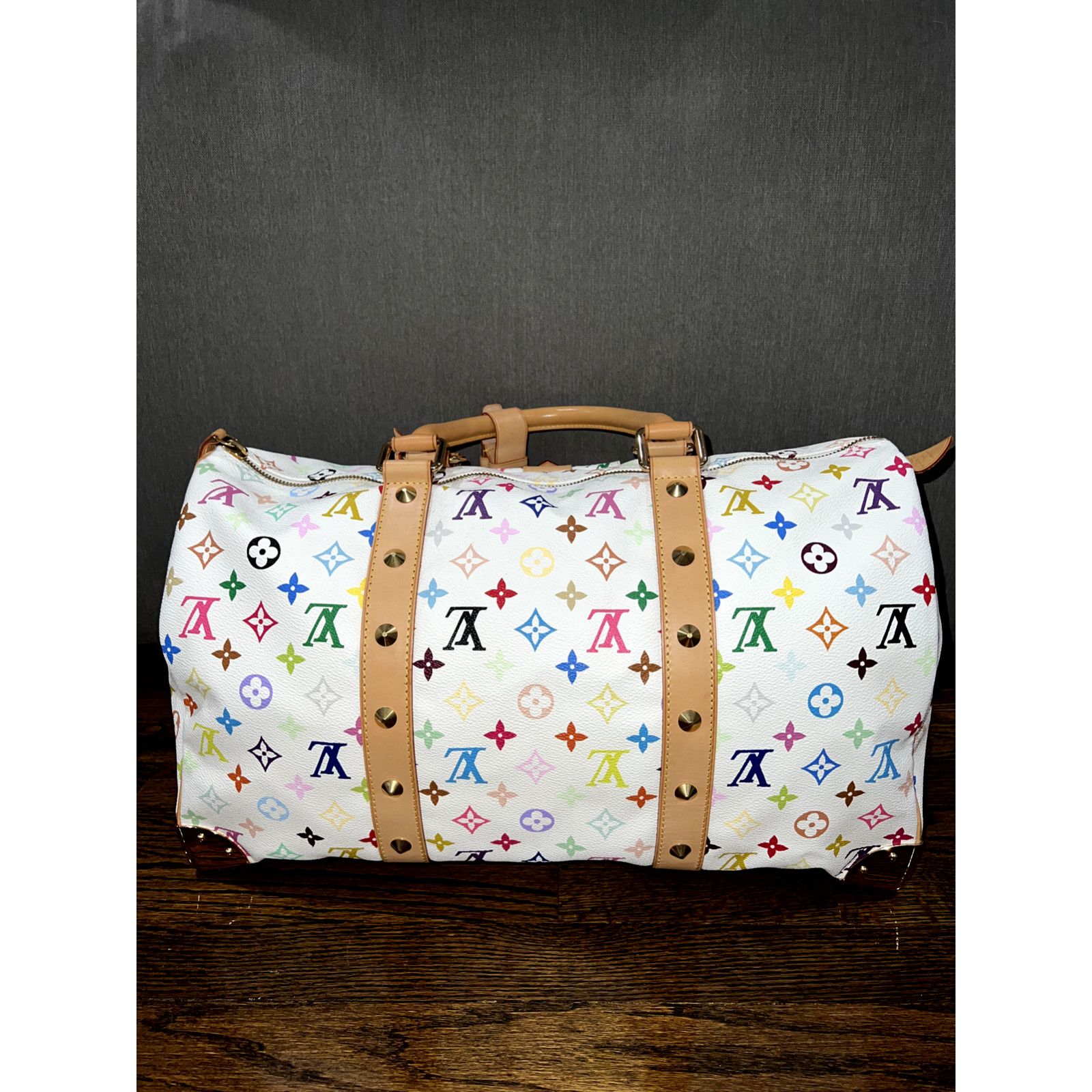 Louis Vuitton Louis Vuitton Keepall White Multicolor Monogram Travel Bag Size ONE SIZE - 7 Thumbnail