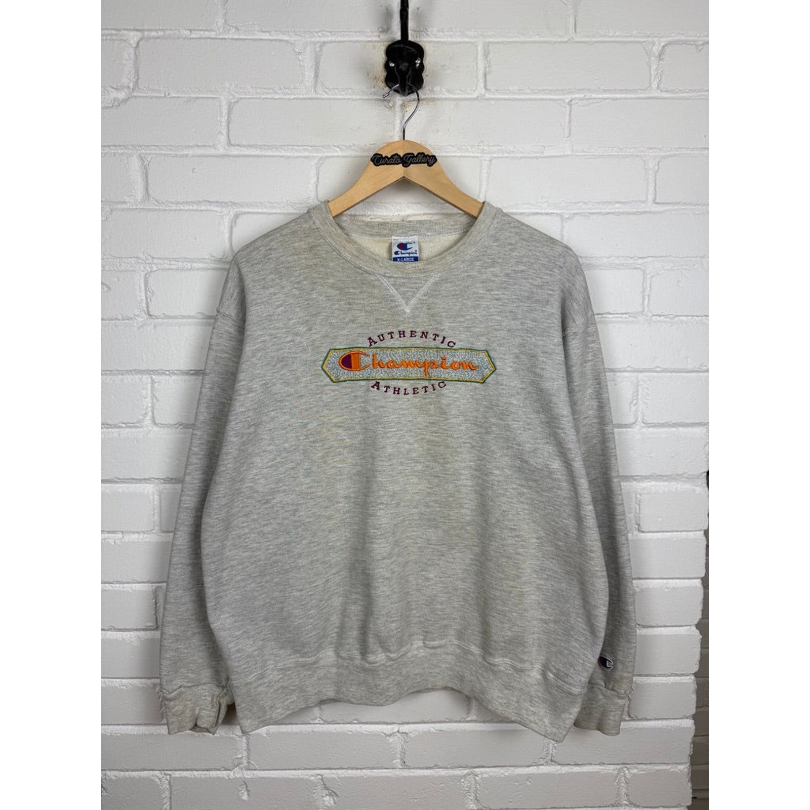 Vintage Vintage 90s Champion Sweatshirt Size XL Heather Gray Size US XL / EU 56 / 4 - 1 Thumbnail