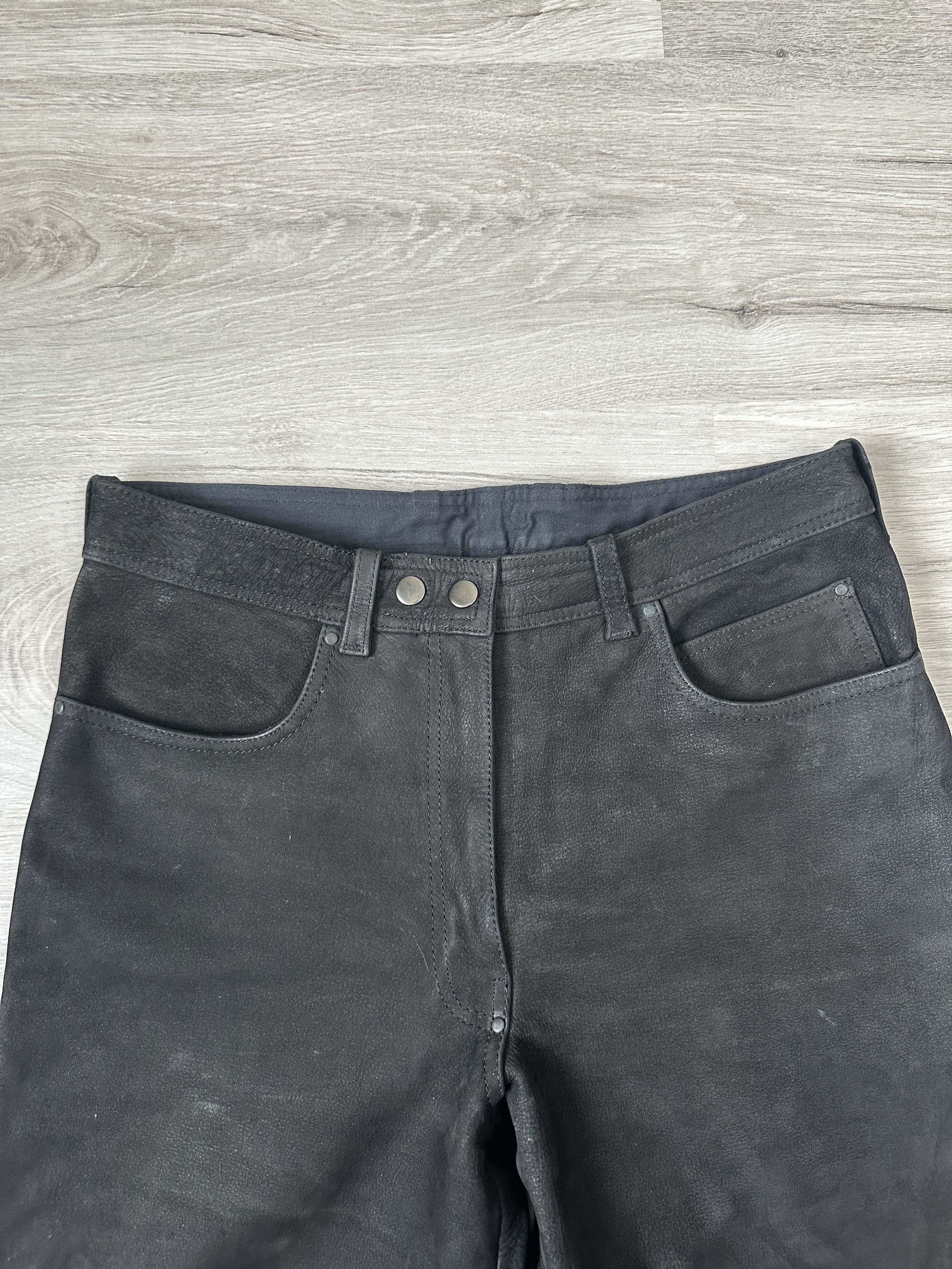 Japanese Brand × Leather × Vintage Vintage Leather SAFE Pants Black Moto Bike Size US 36 / EU 52 - 9 Thumbnail