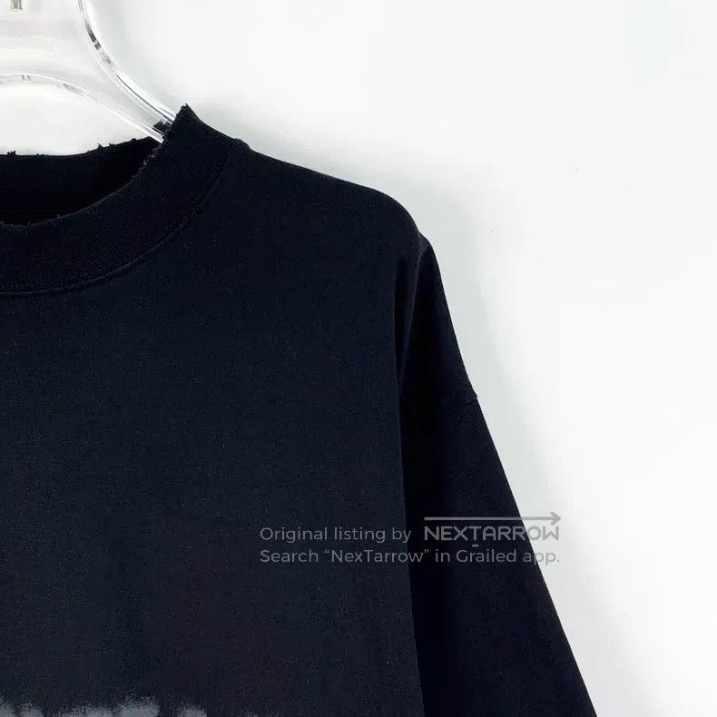 Balenciaga Balenciaga Black Distressed Logo Letter Print Cotton Crewn Size US XS / EU 42 / 0 - 3 Thumbnail