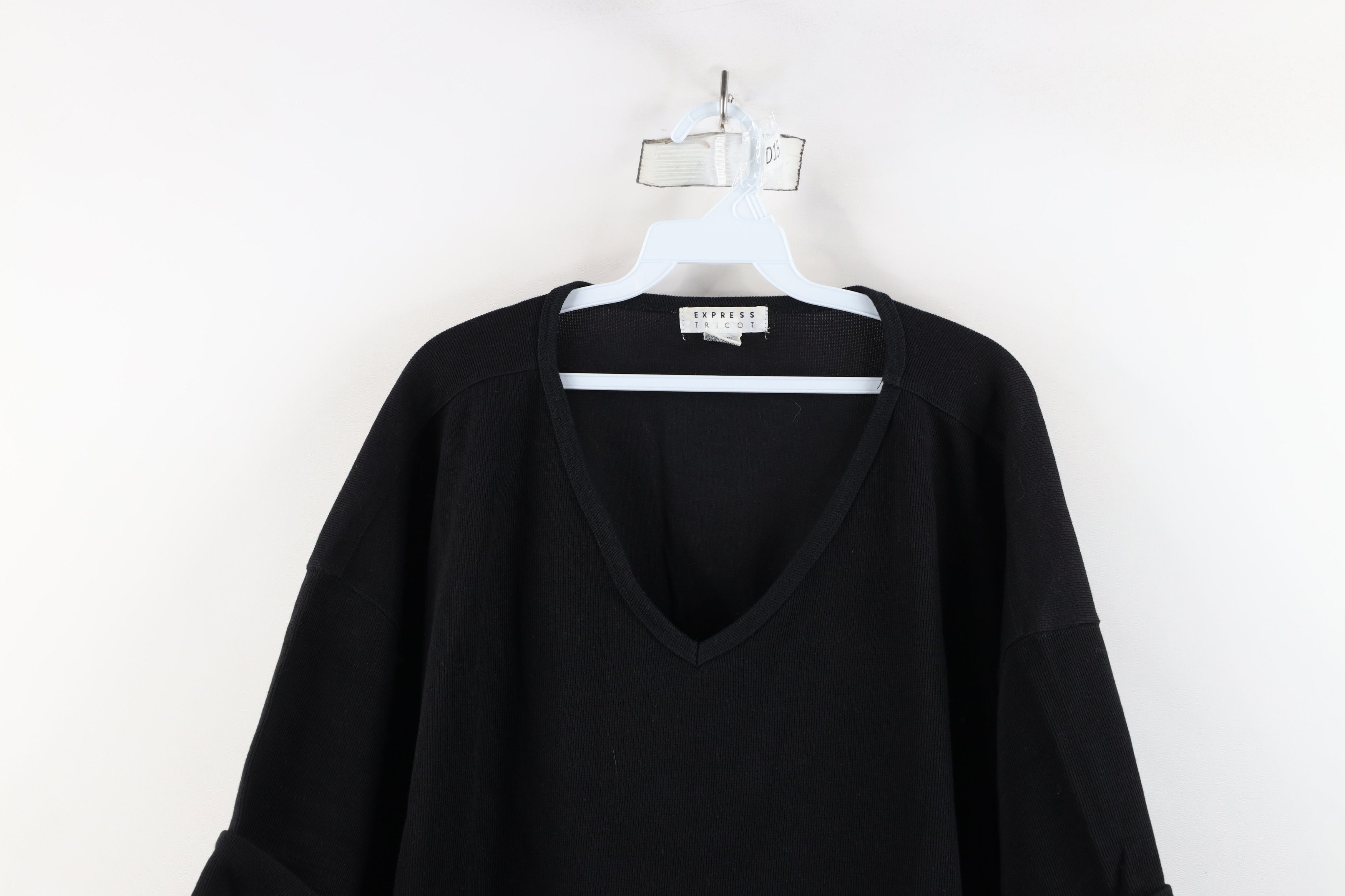Express × Vintage Vintage 90s Express Blank Baggy Thermal Ribbed Knit T-Shirt Size L / US 10 / IT 46 - 2 Thumbnail