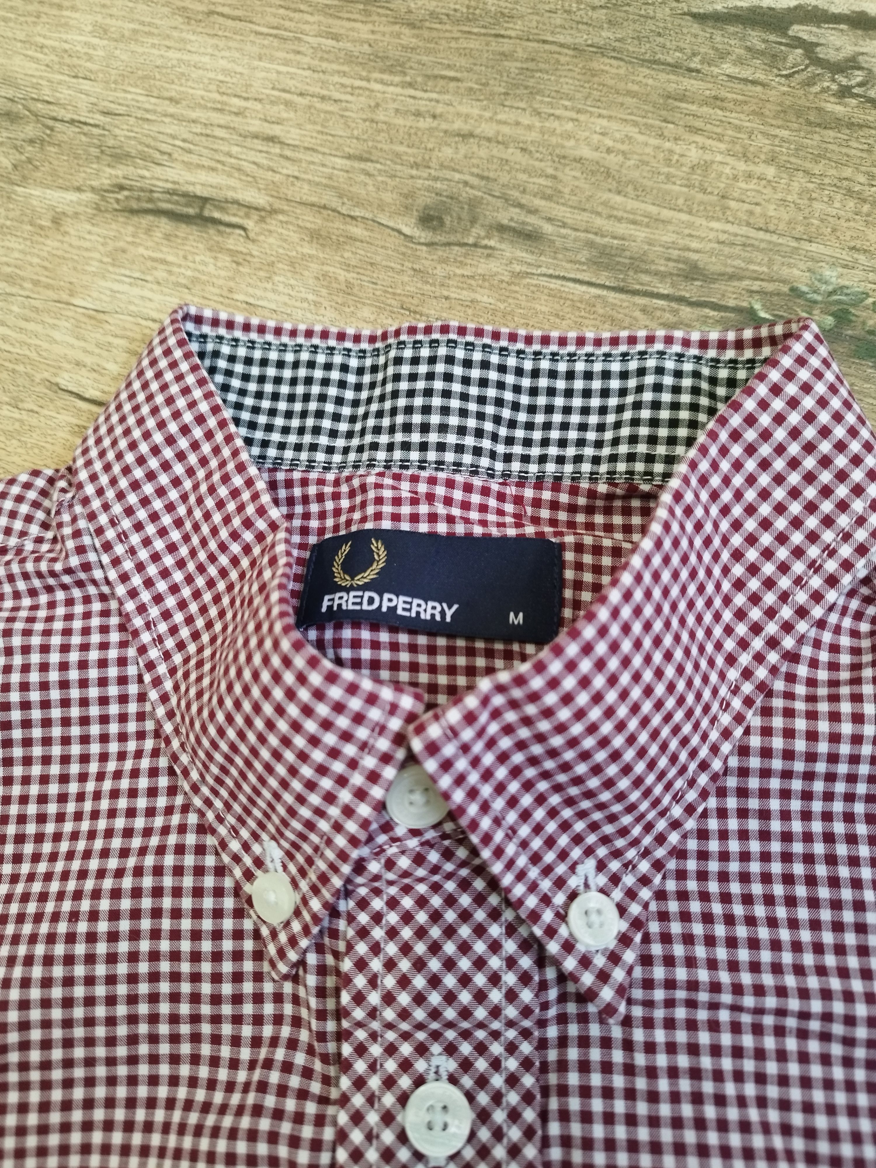 Fred Perry Fred Perry Button-Down Short Sleeve plaid Shirt mens M size Size US M / EU 48-50 / 2 - 5 Thumbnail