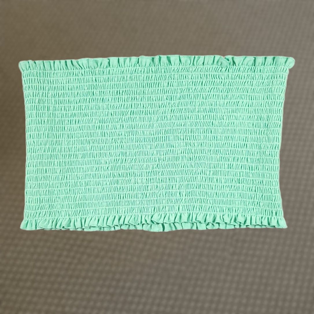 Vintage Zenana Strapless Bandeau Tube Top Bra Women's 1X Teal Blue Plus Ruched Tank Sleeveless Square Neck Size XL / US 12-14 / IT 48-50 - 1 Thumbnail