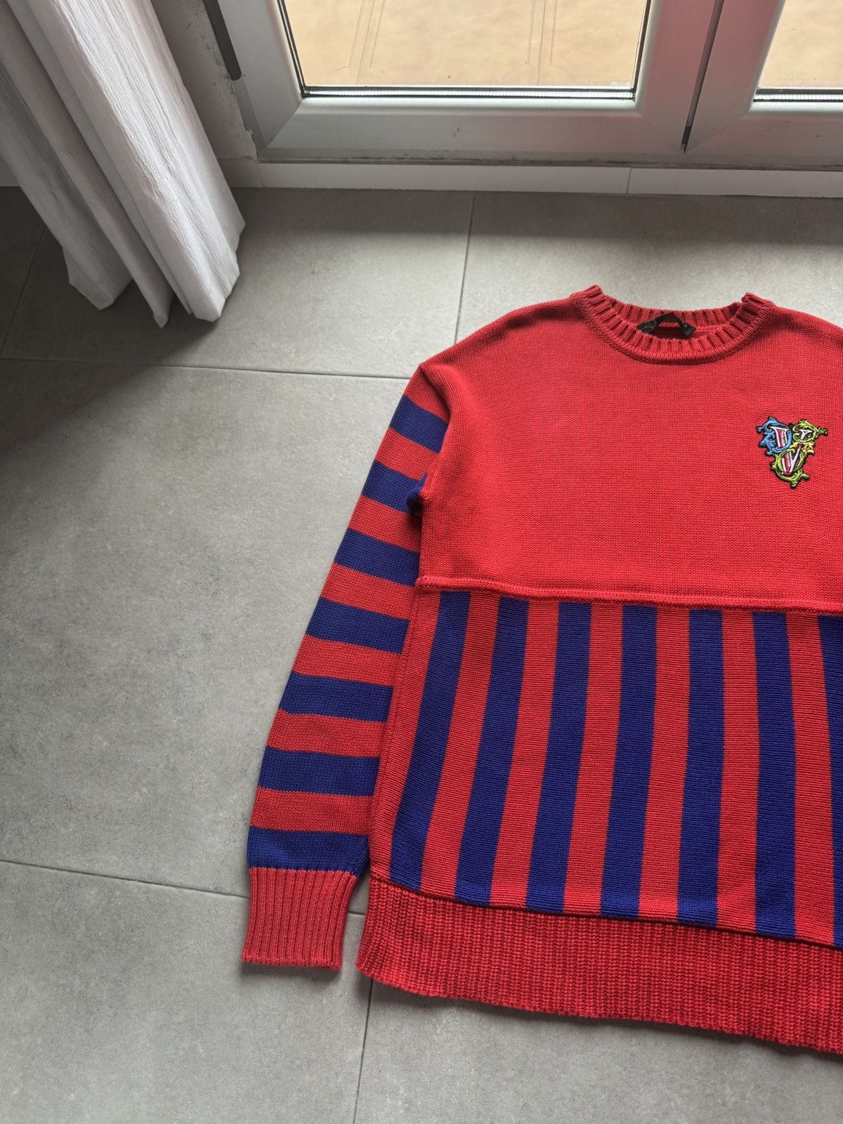Versace Versace Striped Red Men’s 50 Size Cotton Knited Sweatshirt Sweater Pullover Size US L / EU 52-54 / 3 - 2 Thumbnail