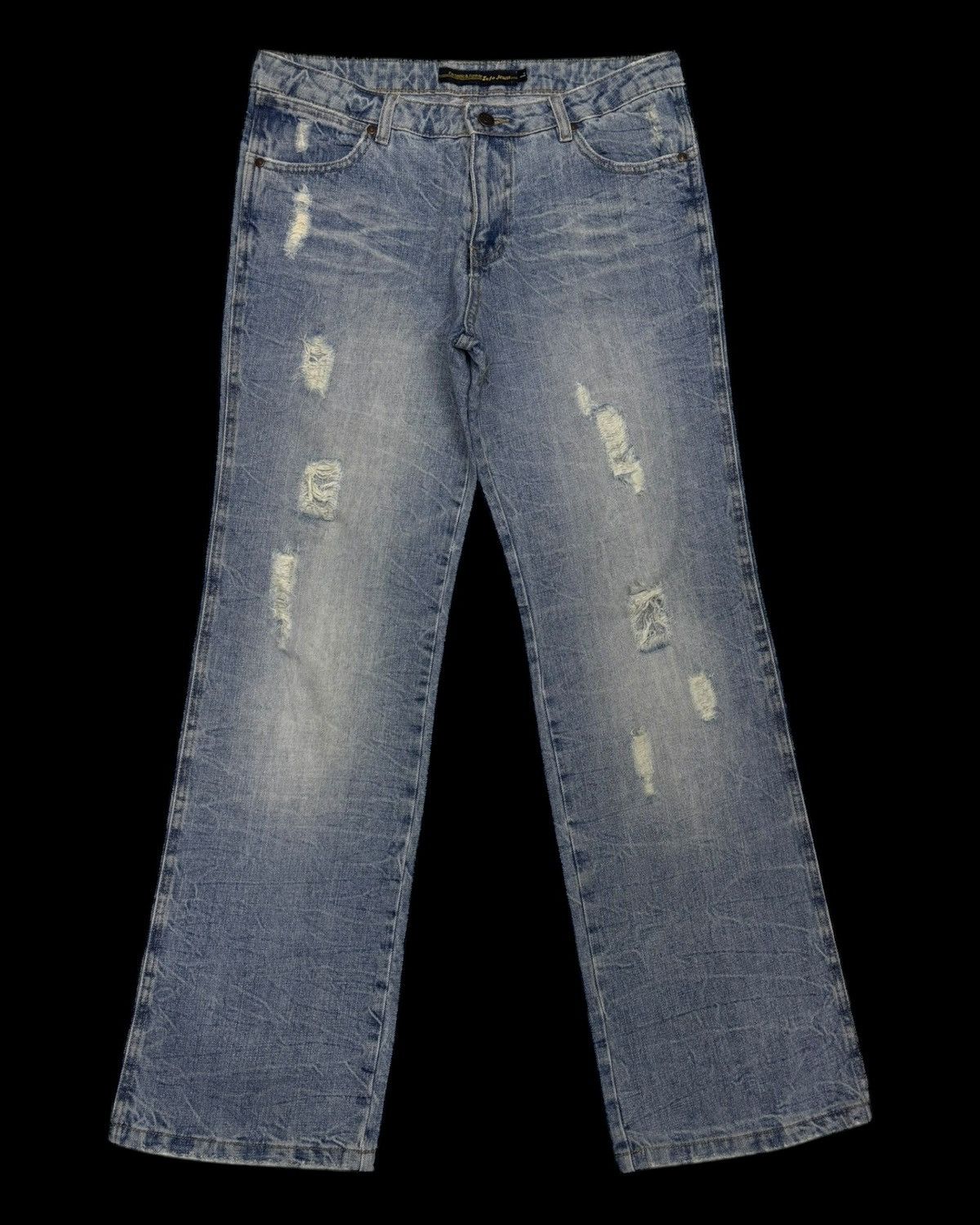 Japanese Brand FLARE JEANS💥90s Japanese Denim Fantastic & Forever Distress Size US 33 - 5 Thumbnail