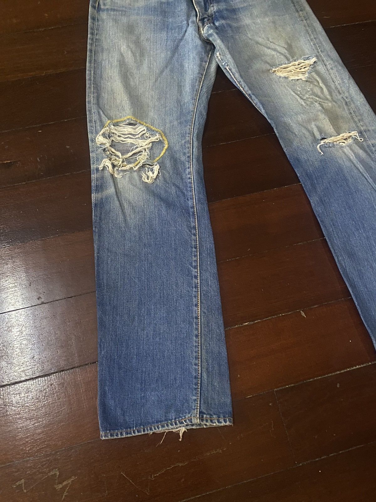Vintage Fire 🔥 vintage 90s BIG STONE distressed denim rework Size US 32 / EU 48 - 3 Thumbnail
