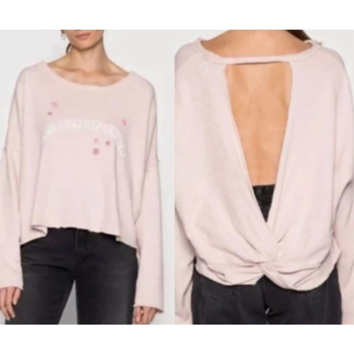 Other Aerie NWOT Get Out Town Tie Back Sweatshirt pink sz Medium Size M / US 6-8 / IT 42-44 - 1 Thumbnail