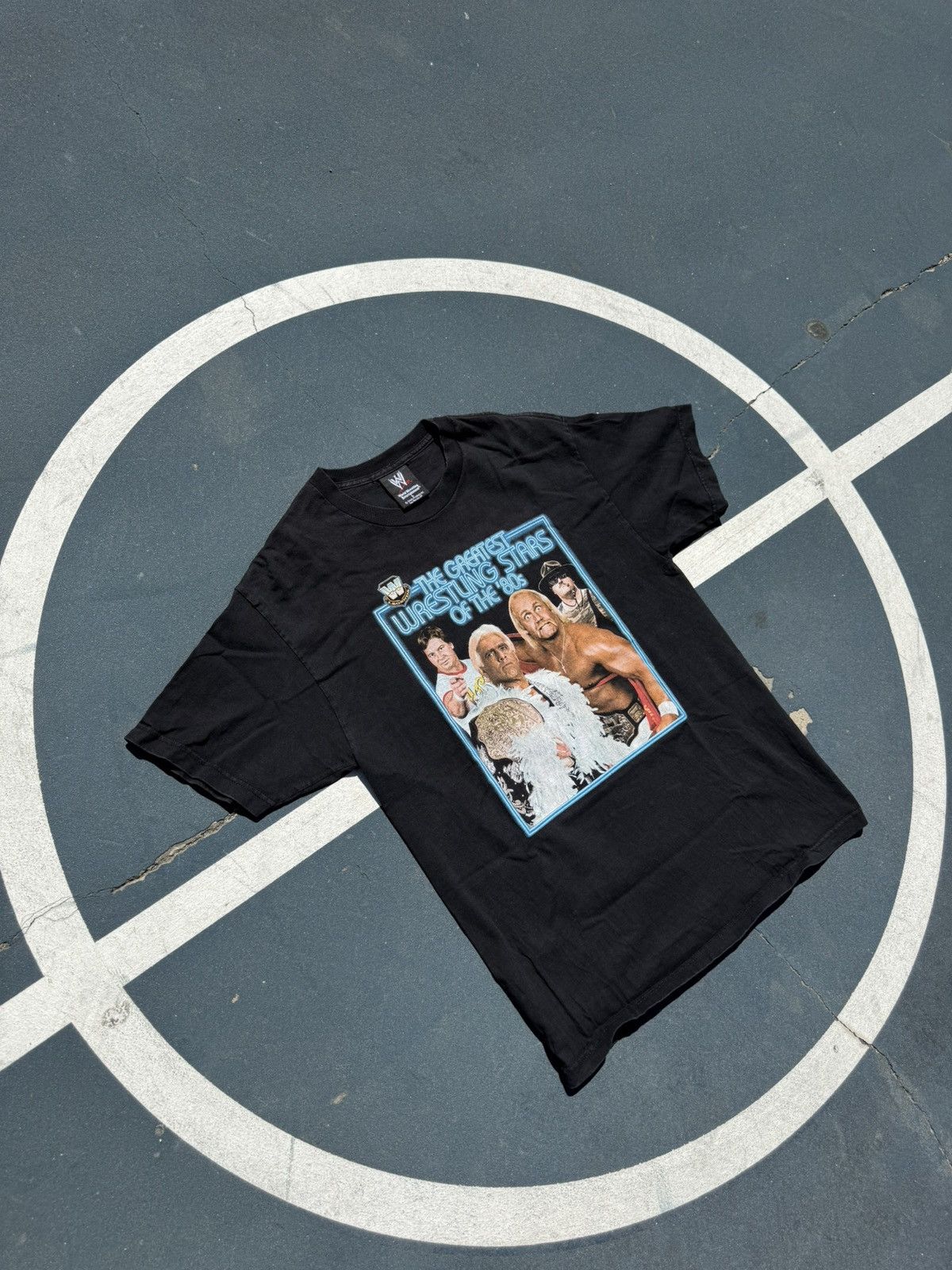 WWE Vintage 2002 WWF Greatest Wrestling Stars Of The 80s Tshirt. Size US L / EU 52-54 / 3 - 2 Thumbnail