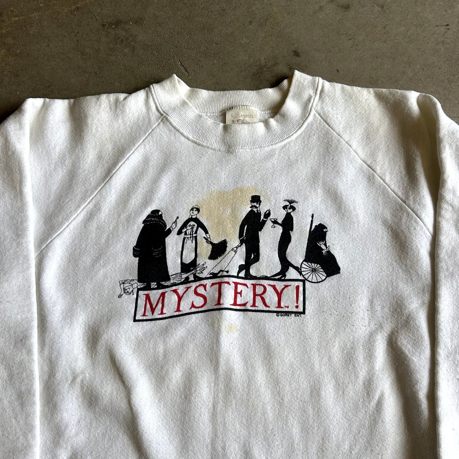 Fruit Of The Loom Vintage 90s Mystery Tv Show Crewneck Large Stained Size US L / EU 52-54 / 3 - 2 Thumbnail