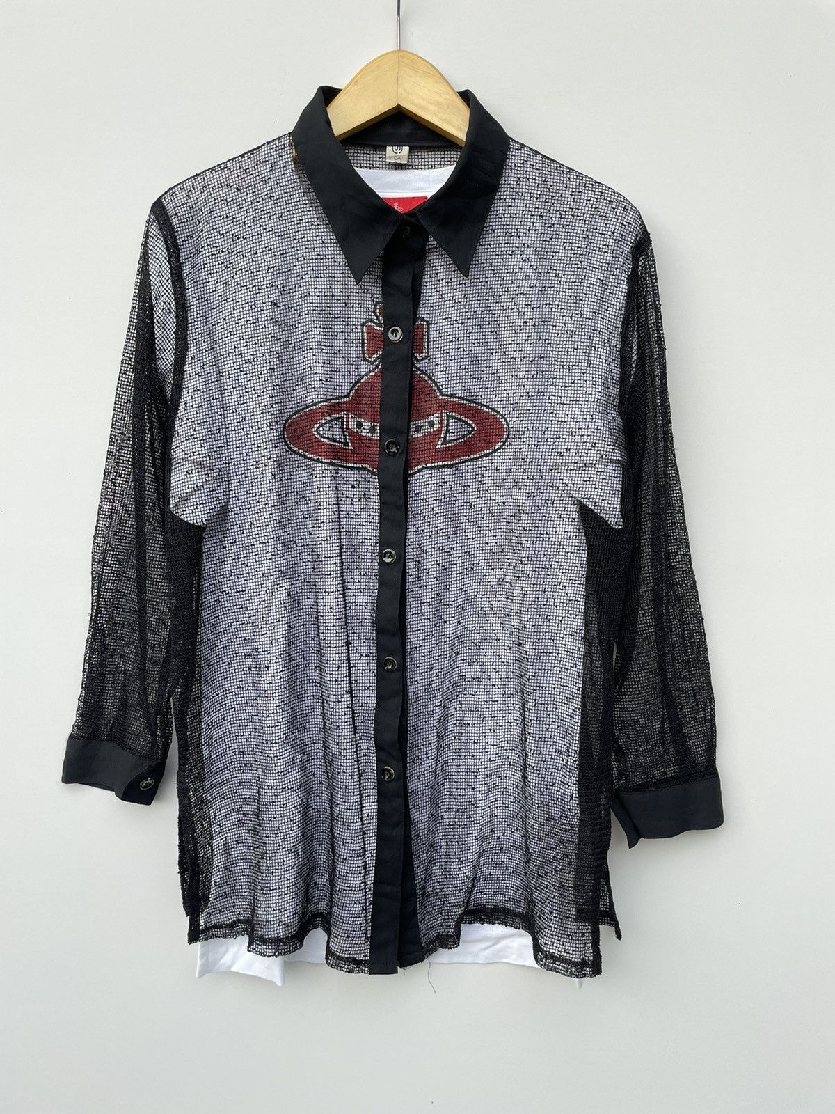 If Six Was Nine Japanesebrand Fishnet button up shirt Ifsixwasnin style Size US M / EU 48-50 / 2 - 2 Thumbnail
