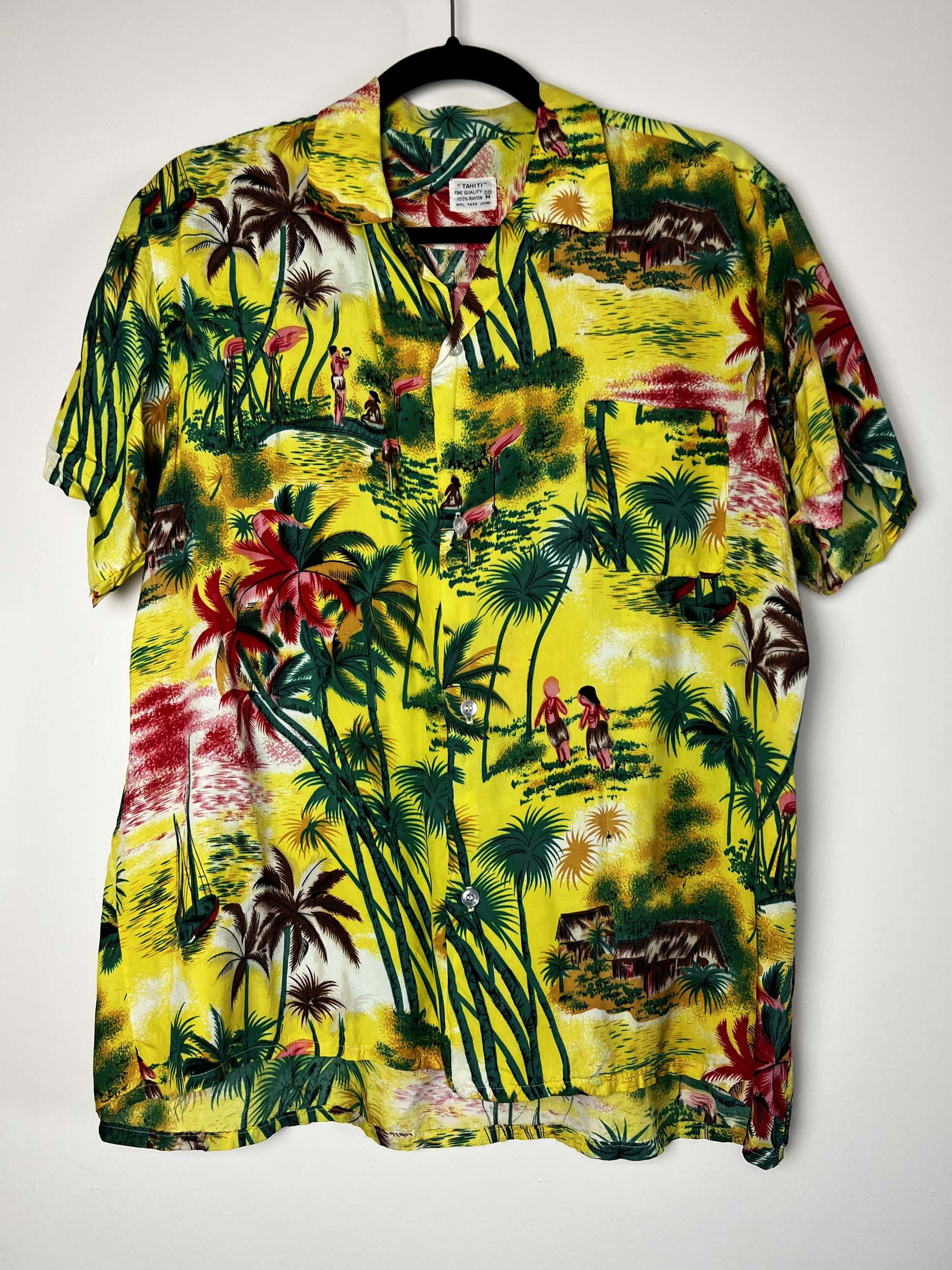 Vintage Vintage 1940's-1950's TAHITI Rayon Island Palm Tree Shirt Size US M / EU 48-50 / 2 - 15 Thumbnail