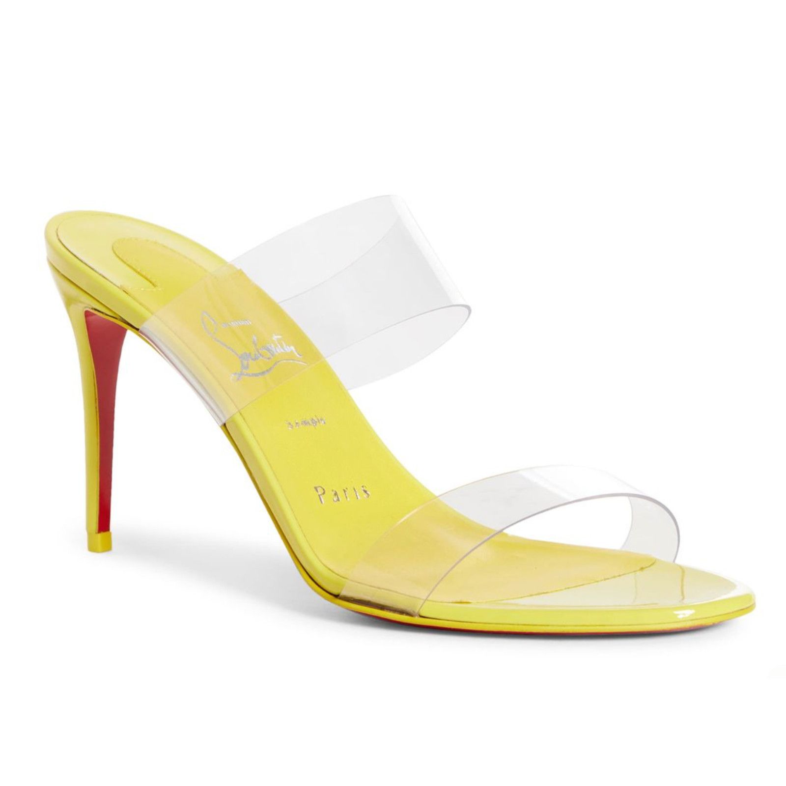 Christian Louboutin Christian Louboutin Just Nothing 85 Citrus Yellow PVC Size US 7 / IT 37 - 3 Thumbnail