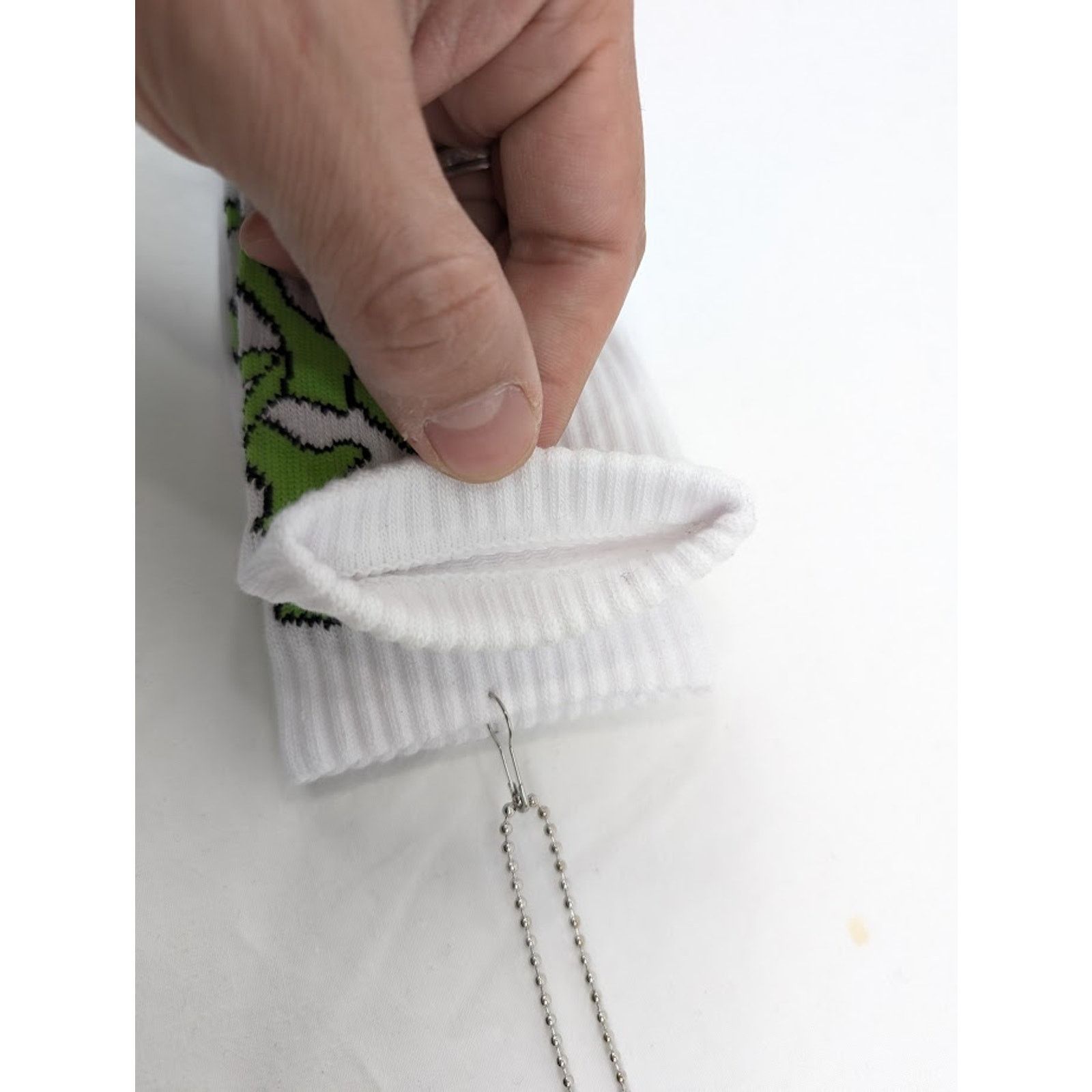 Amiri o1rshd1 Size: 45-46 / Stacked Bones Socks in White/Lime Size ONE SIZE - 8 Thumbnail