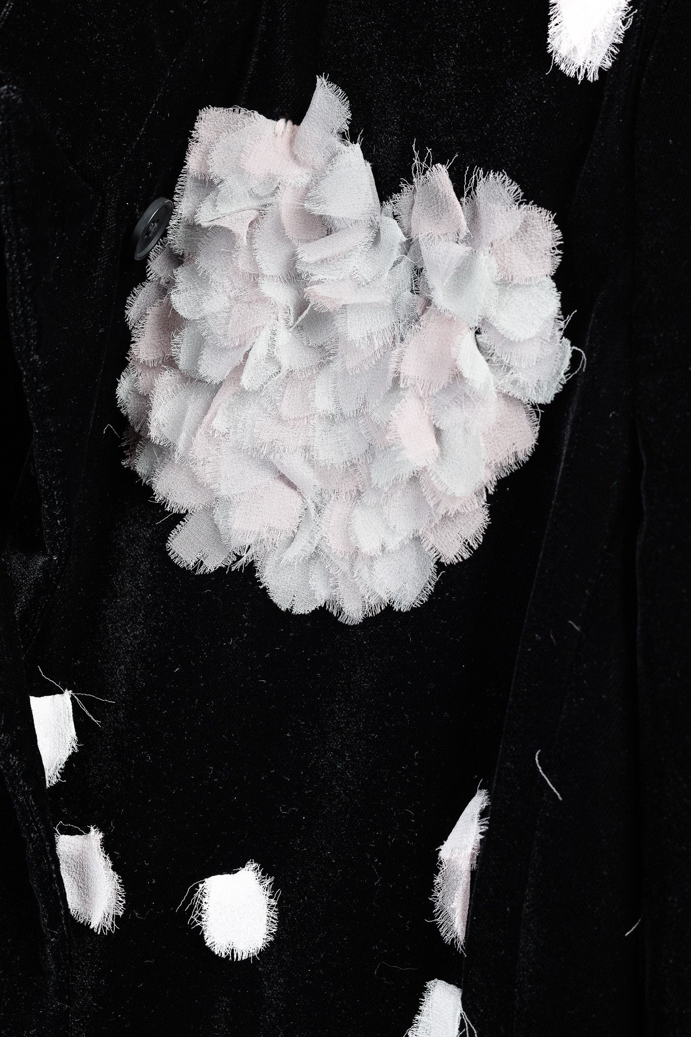 Emporio Armani Emporio Armani Deconstructed Flowers Black Velvet Jacket Size S / US 4 / IT 40 - 5 Thumbnail
