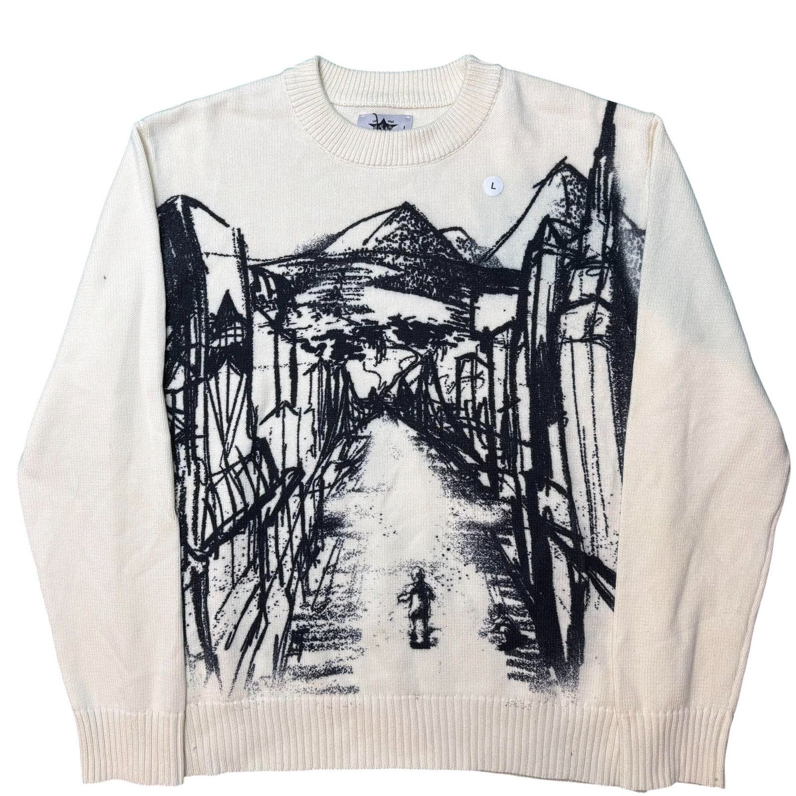 Barriers Barriers Knit Crewneck Cream Black Size L / US 10 / IT 46 - 1 Thumbnail