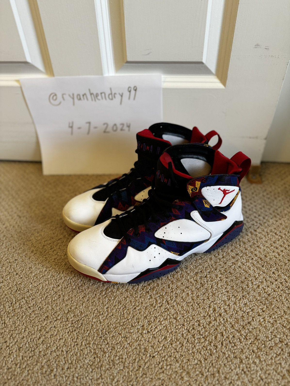 image of Jordan Brand 7 Retro “Nothing But Net” 2015 Shoes in White, Men's (Size 11)