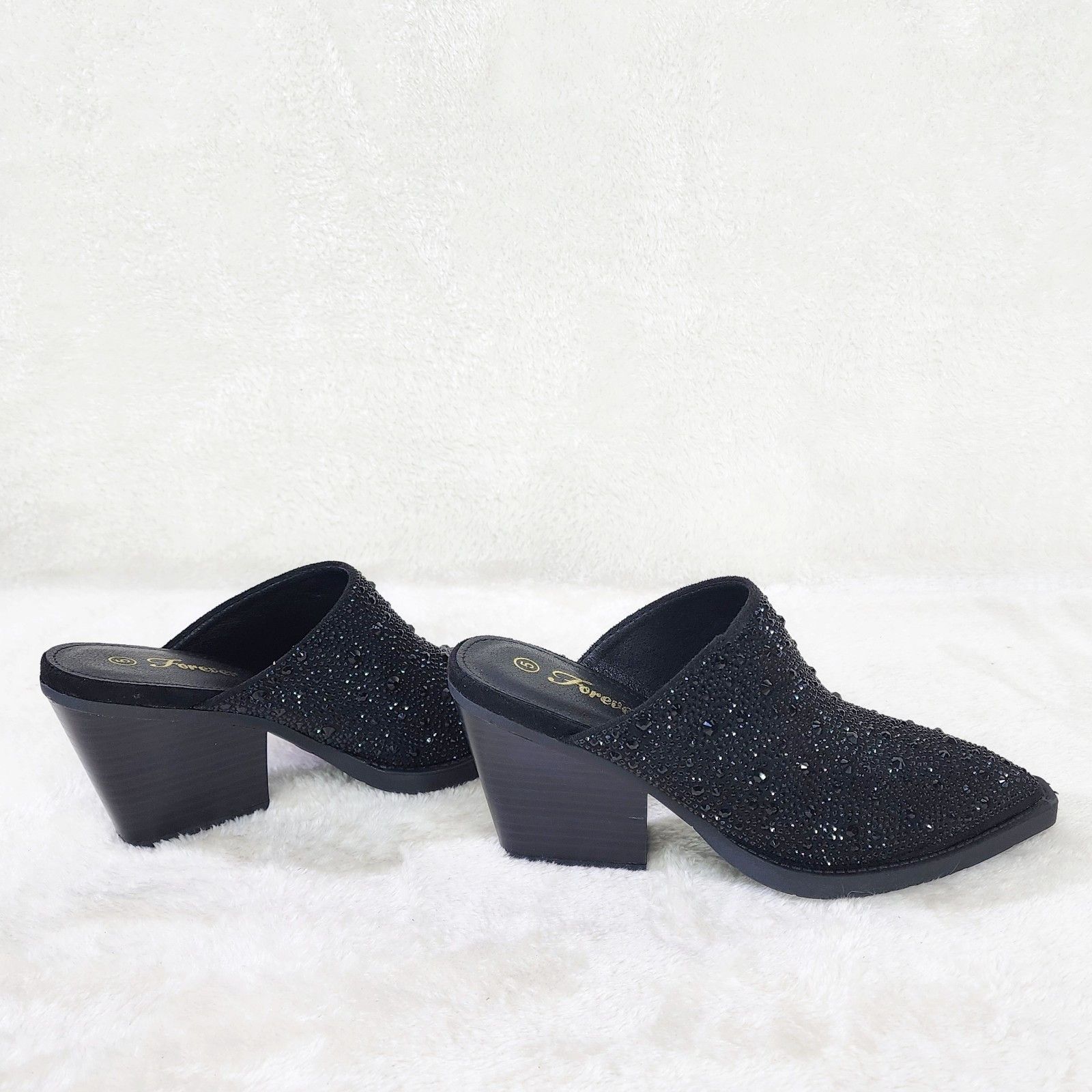 Other Vibes Western Cowgirl Slip On Shoes Mules / Clogs Black Rhin Size US 7.5 / IT 37.5 - 3 Thumbnail