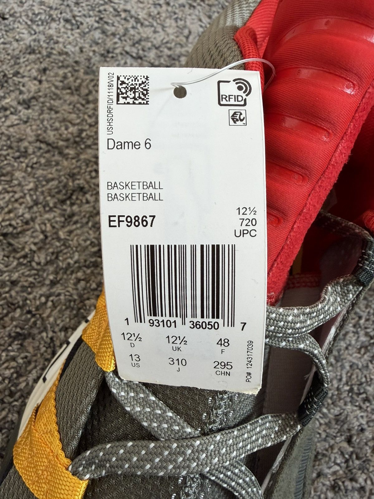 Adidas Adidas Dame 6 – Grey/Red – NWT Size US 13 / EU 46 - 7 Thumbnail