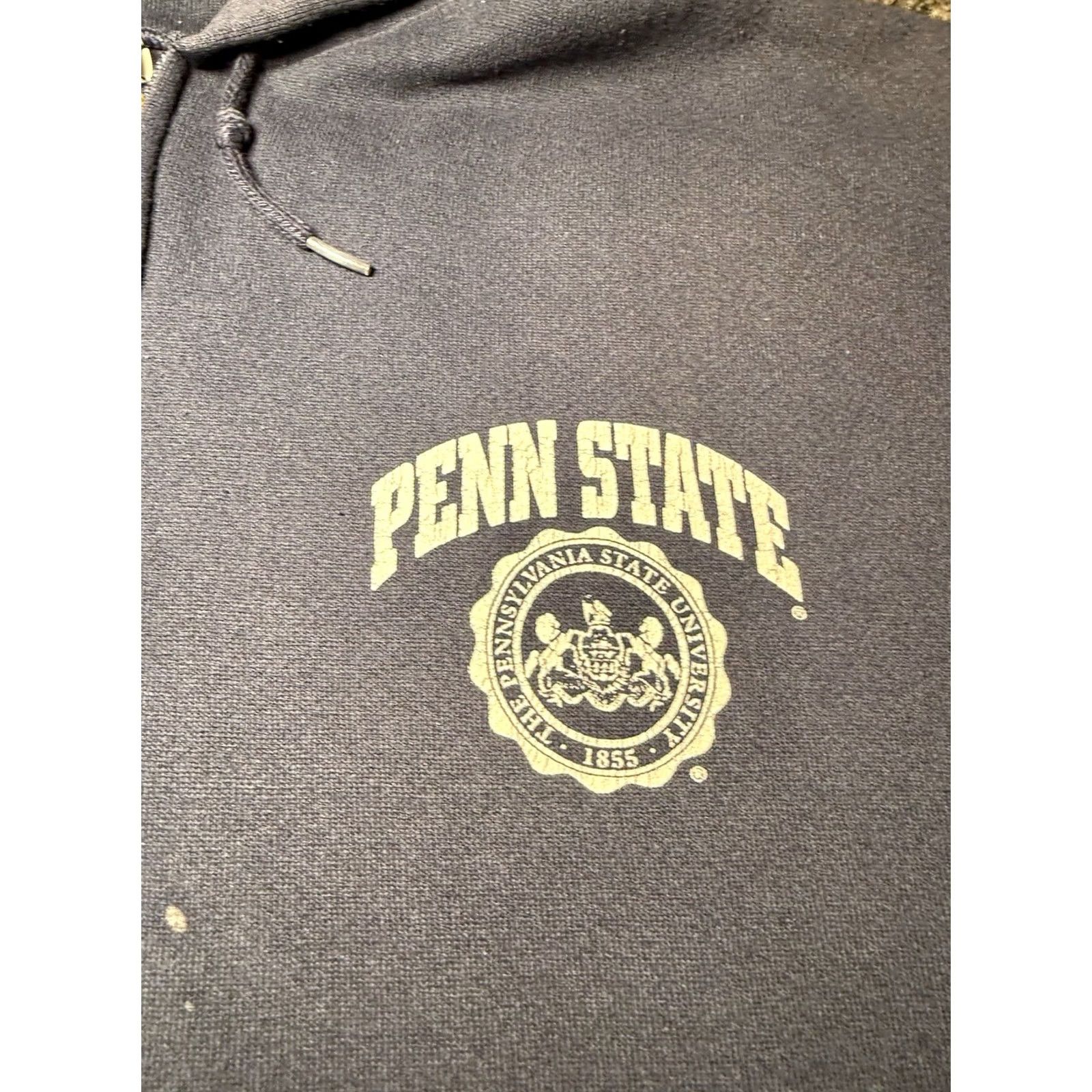 Penn VINTAGE Penn State Full Zip Up Hoodie Sweatshirt Navy Blue 2XL Faded Men Regular Knit 80s 90s Sports University Graphic Print Logo Size US XXL / EU 58 / 5 - 3 Thumbnail