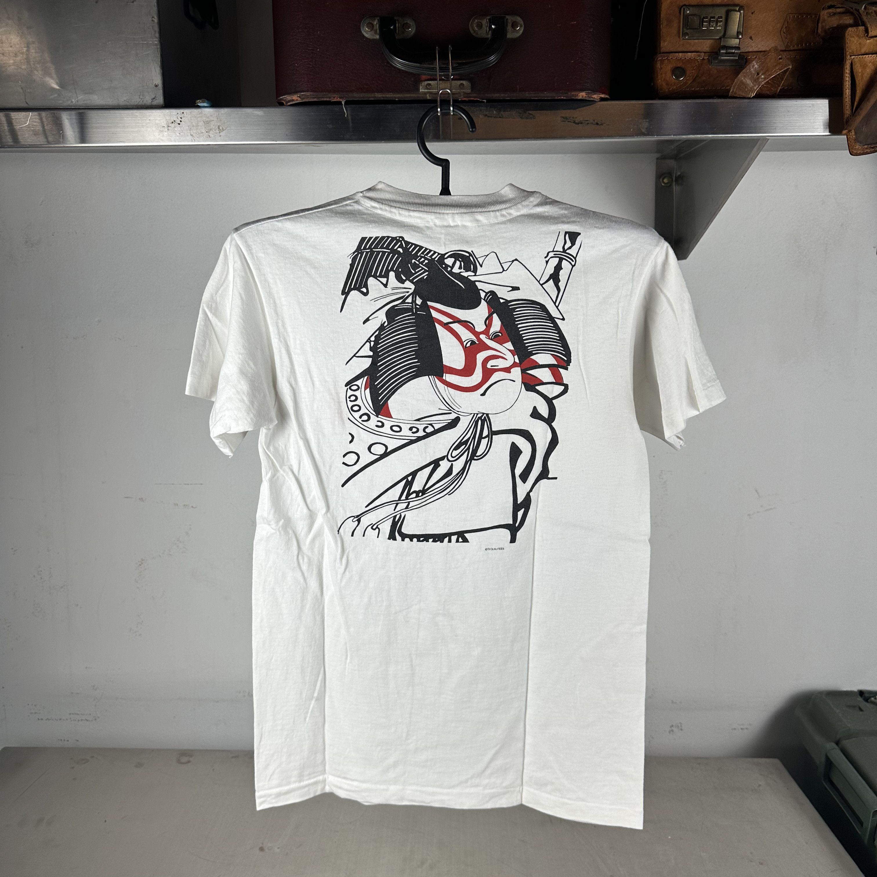 Vintage ​​​​1990 Kabuki Japanese Warrior Kanji Graphic T-shirt Size US S / EU 44-46 / 1 - 1 Thumbnail