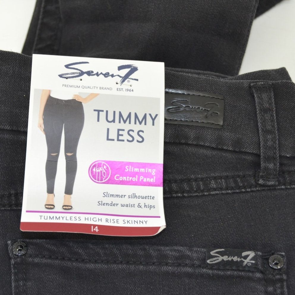 Seven 7 Seven 7 Black Jeans Black Tummy Less High Rise Skinny Sz 14 Size 36" / US 14 / IT 50 - 3 Thumbnail