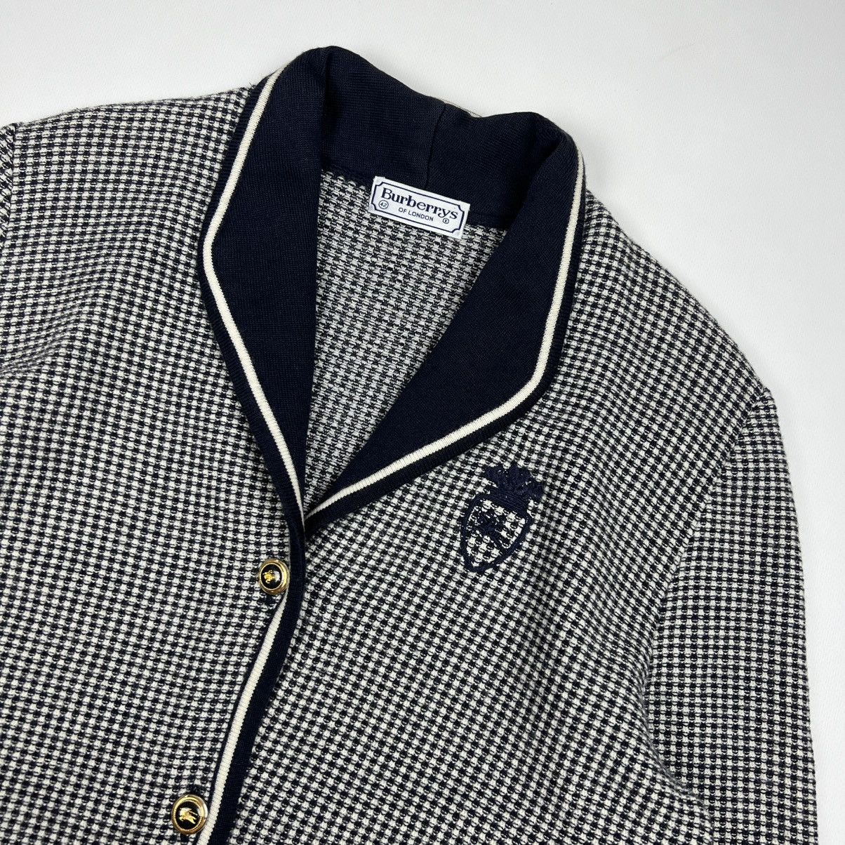Burberry × Vintage Burberrys vintage 80s wool cardigan blazer Size L / US 10 / IT 46 - 2 Thumbnail