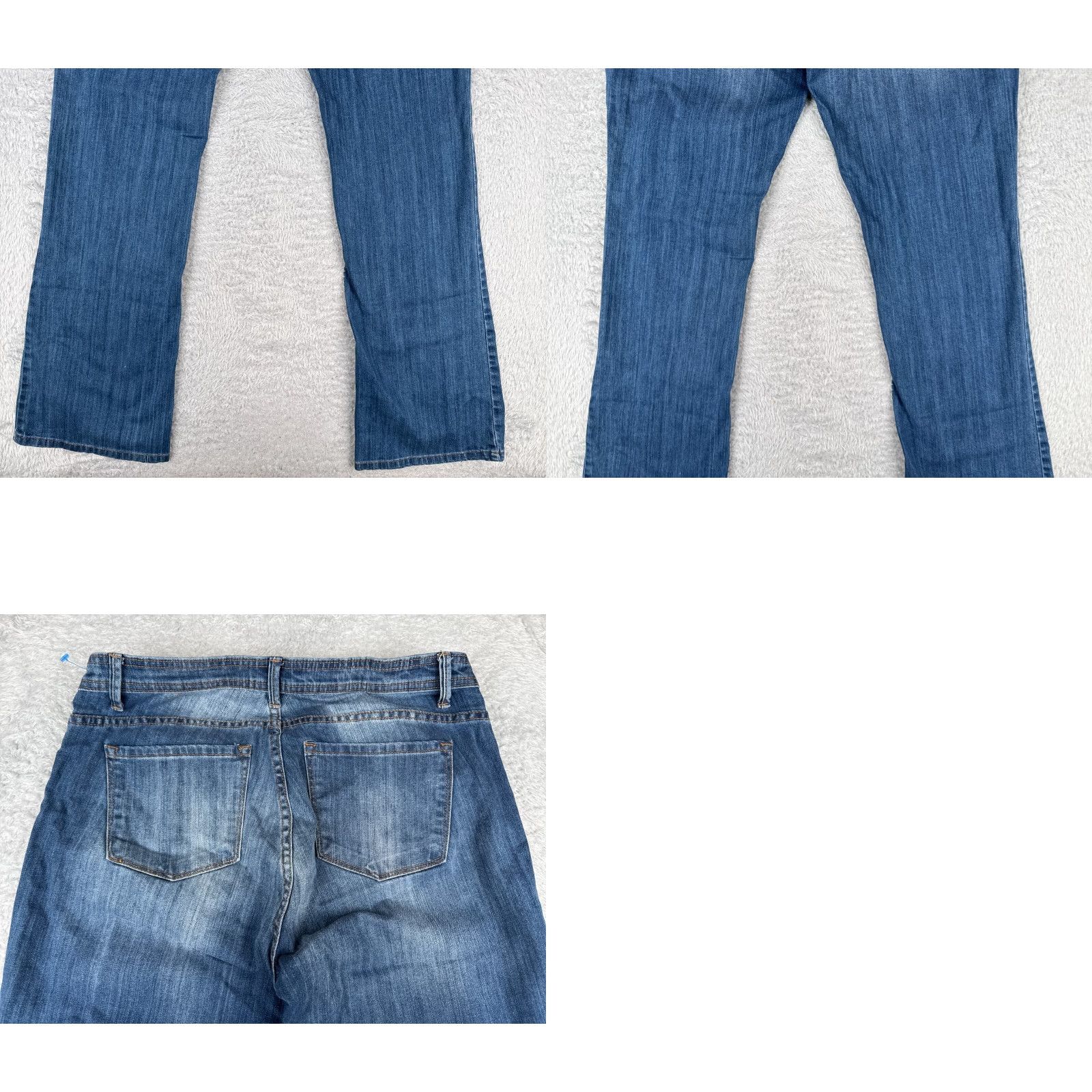 Denime Reba Jeans Womens 8 Blue Denim Bootcut Mid Rise 30x31 Cotton 5-Pocket Distressed Zipper Cowboy Southwestern Designer Tank? Size 30" / US 8 / IT 44 - 10 Thumbnail