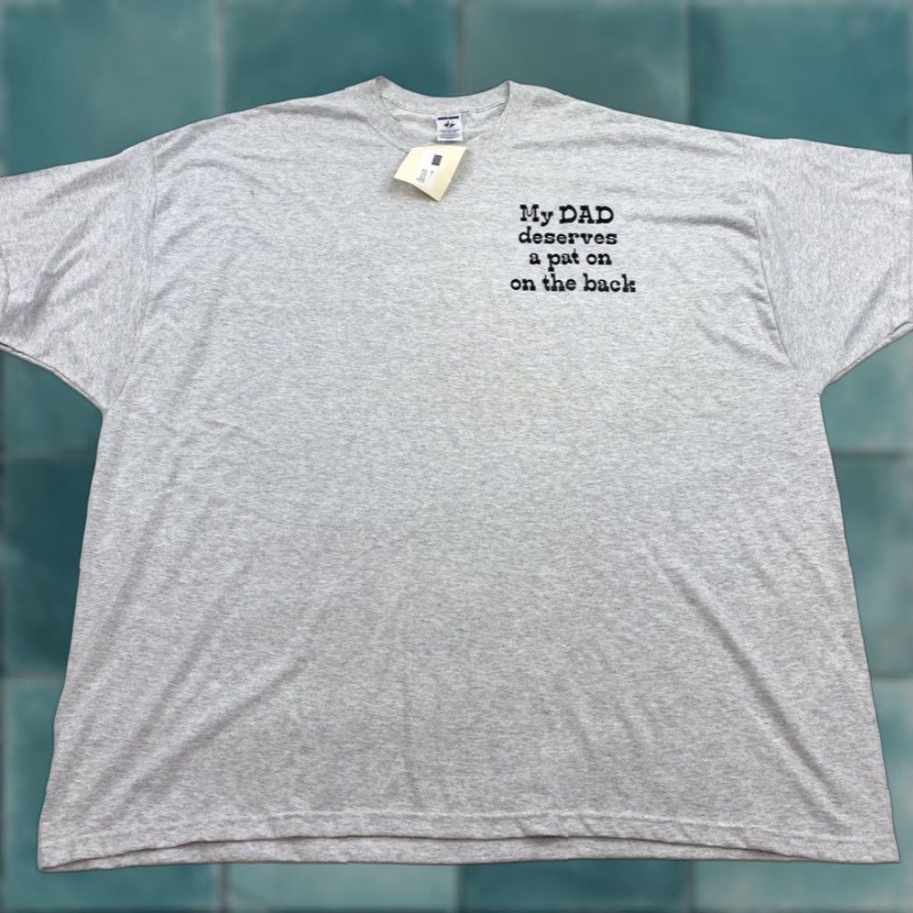 Jerzees VINTAGE Dad Shirt Mens 5XL Gray Pat On The Back Short Sleeve Size US XXL / EU 58 / 5 - 1 Thumbnail