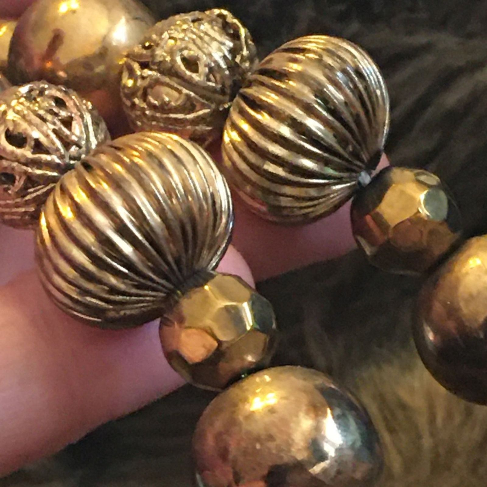 Jewelry Antique gold tone filigree bead choker necklace Size ONE SIZE - 6 Thumbnail