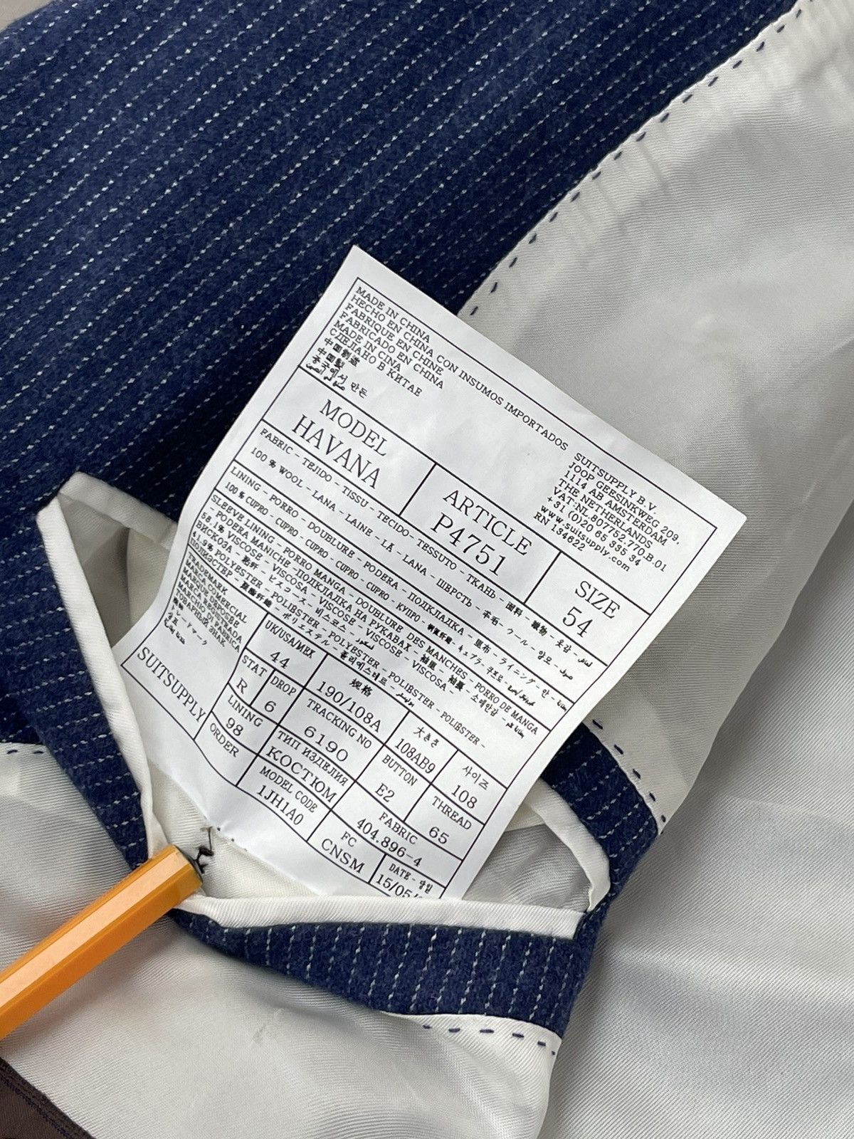 Suitsupply SS15 Suitsupply Havana White Striped Navy Wool Casual Blazer Size US L / EU 52-54 / 3 - 17 Thumbnail