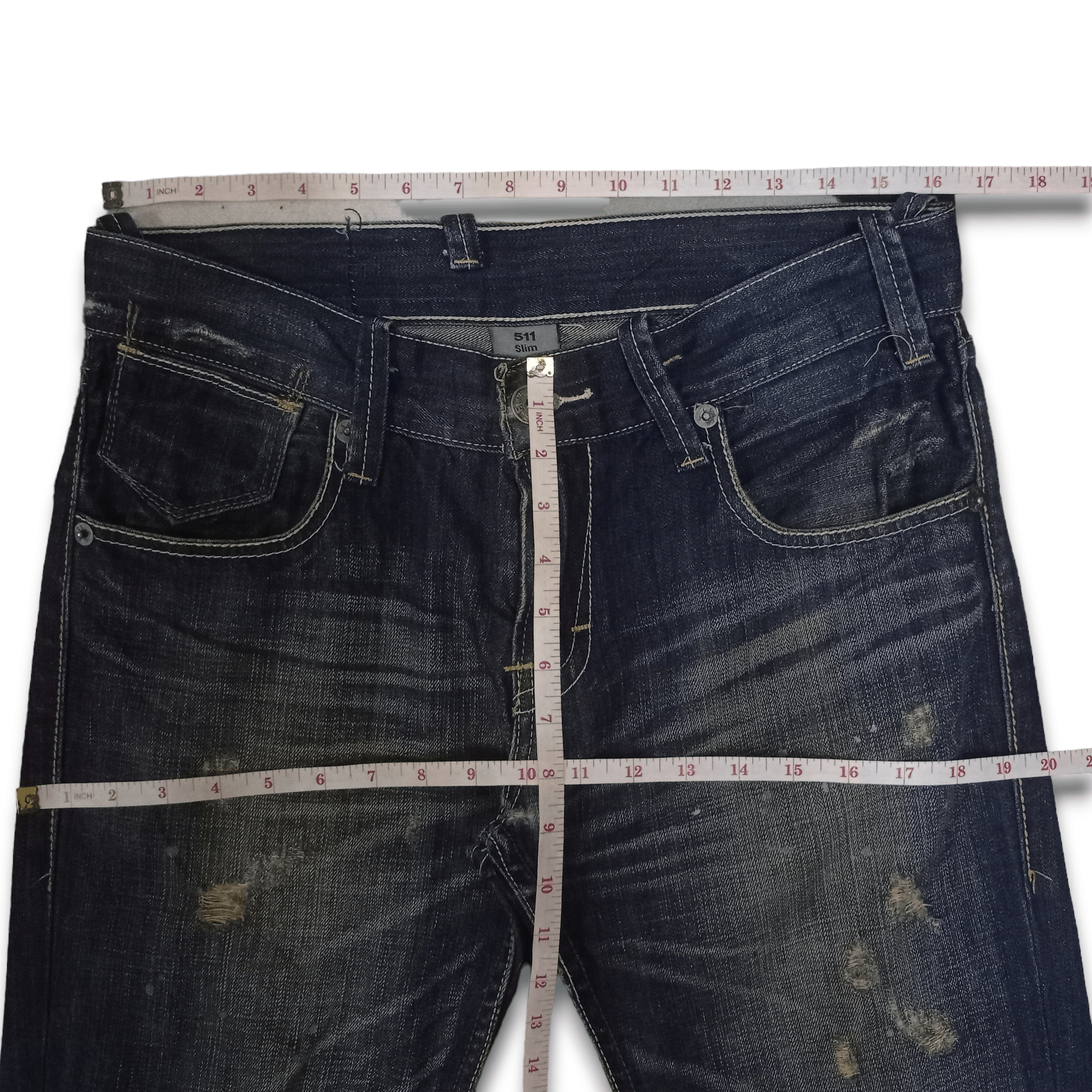 Levi's Vintage 90s Levis 511 Mud Wash Loose Ripped Jeans Size US 33 - 10 Thumbnail