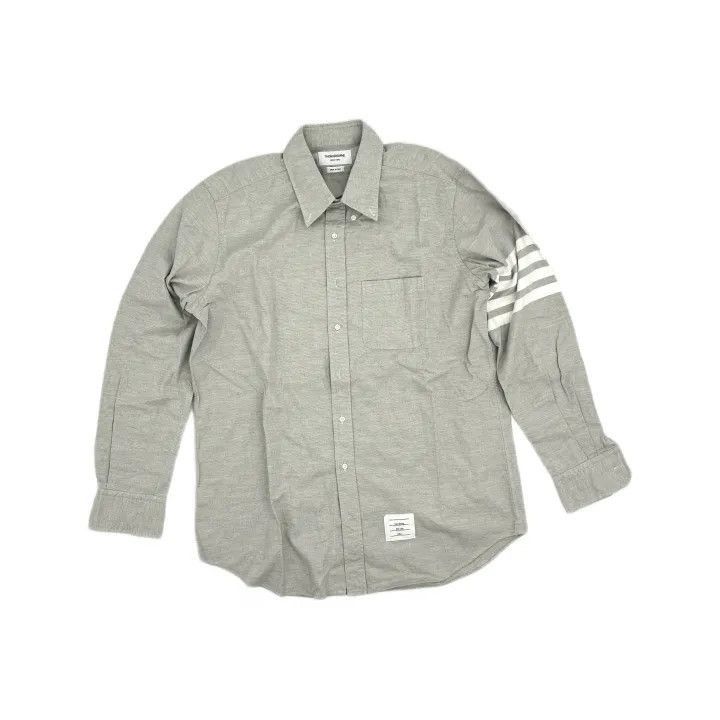 Thom Browne Thom Browne Classic Gray Long Sleeve Button-Up Shirt -2507 Size US M / EU 48-50 / 2 - 8 Thumbnail