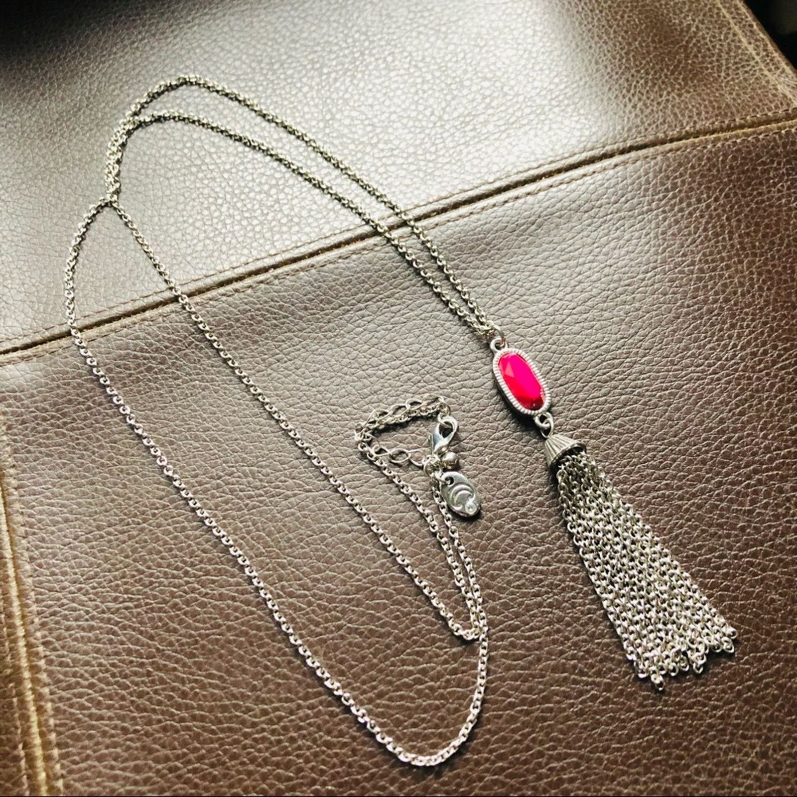 Jewelry Charming Charlie faceted pink stone tassel necklace Size ONE SIZE - 6 Thumbnail