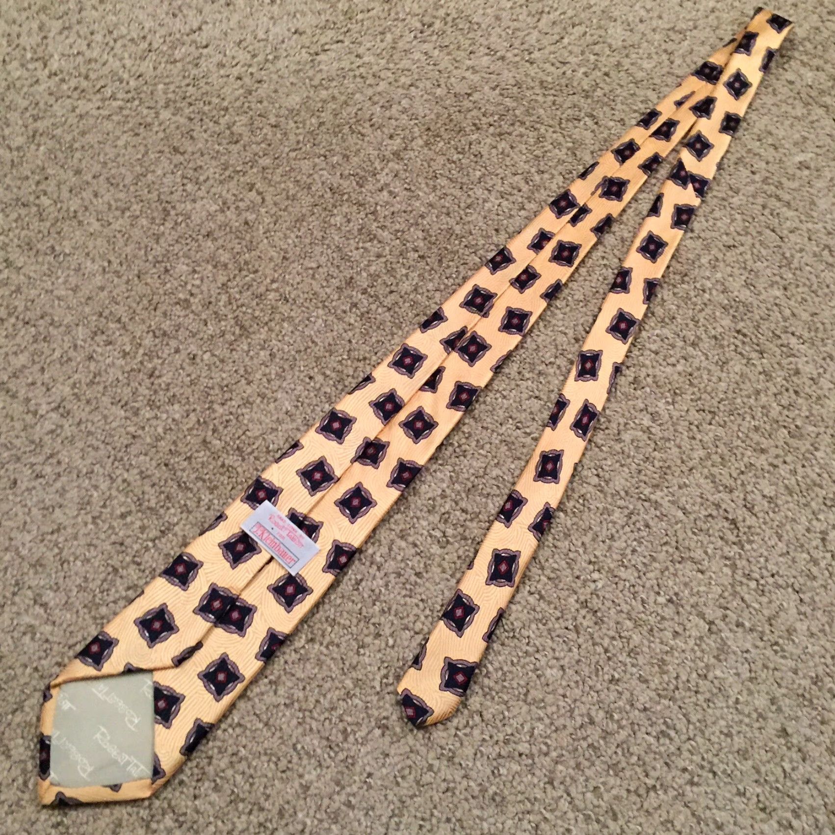 Robert Talbott Robert Talbott Neck Tie Beige Geometric Silk USA Tie Pointed 100% Silk Classic 57"-60" Men Beige US Vintage No Size ONE SIZE - 6 Thumbnail