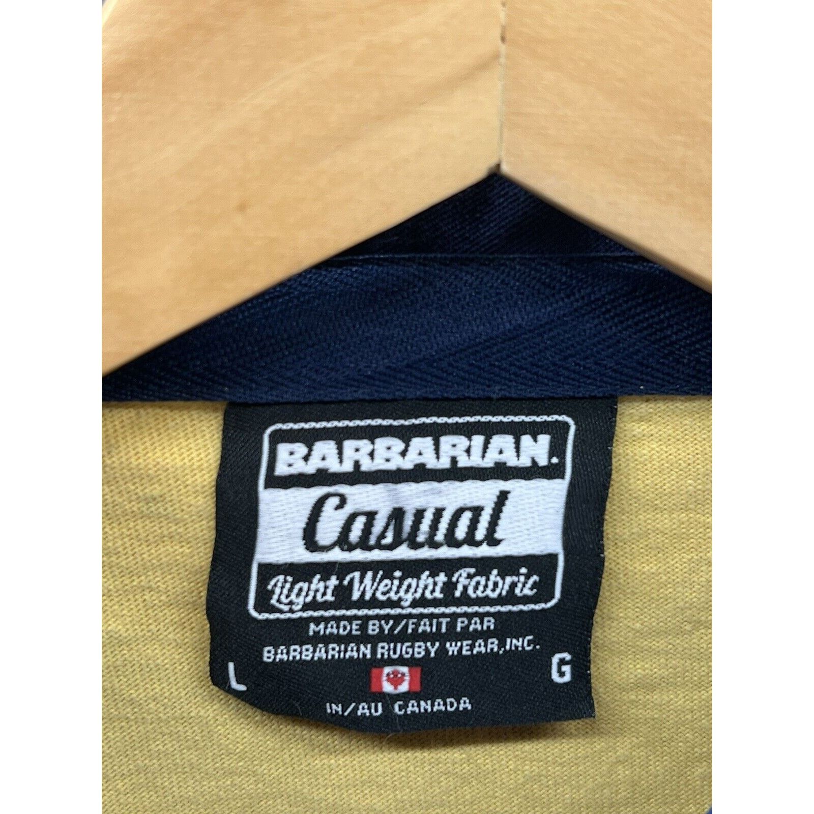 Barbarian Barbarian Casual Rugby Polo Michigan Blue Yellow Striped Size US L / EU 52-54 / 3 - 3 Thumbnail
