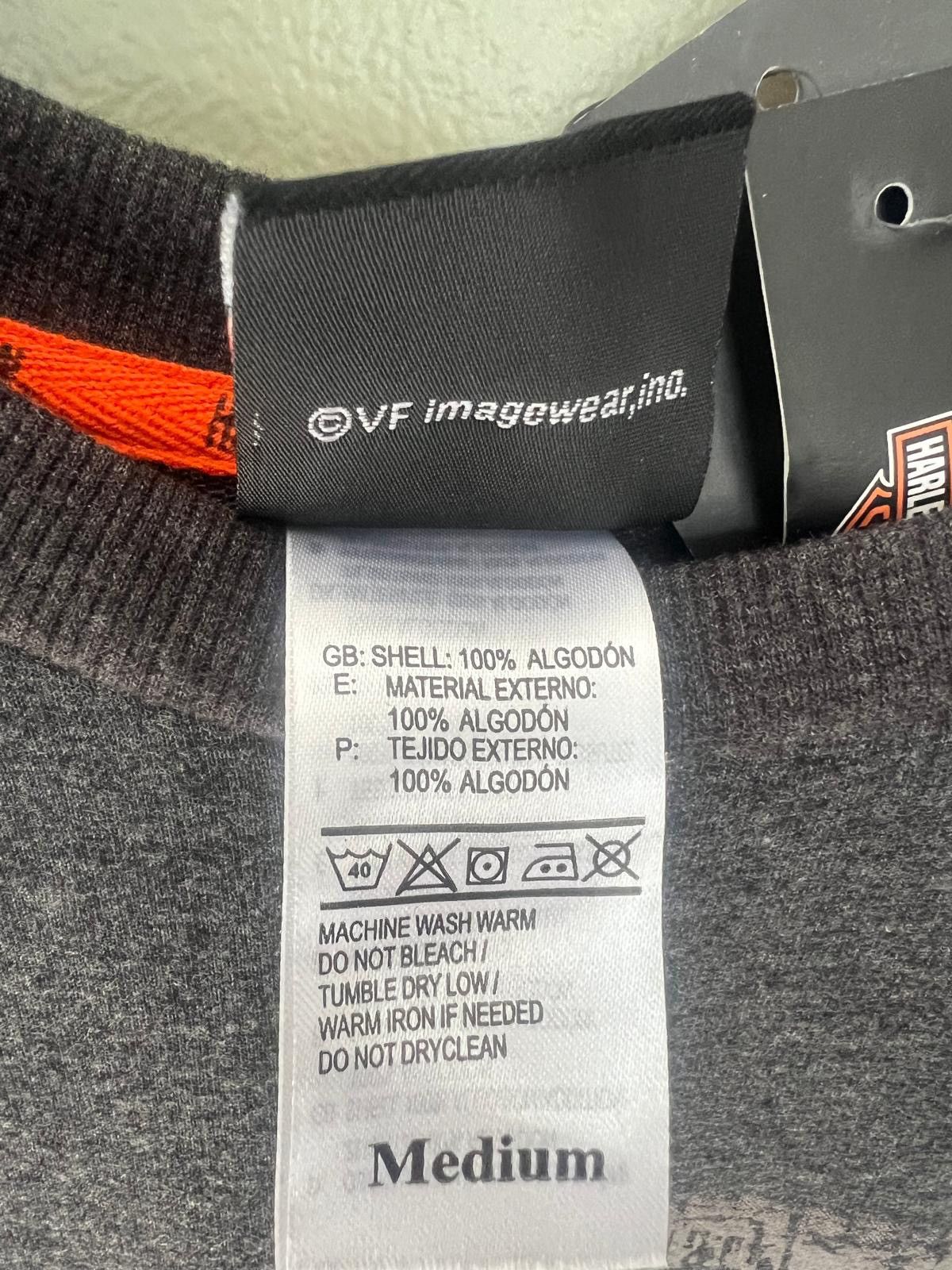 Harley Davidson × Vintage Vintag Harley Davidson HD Marbled Grey Sweatshirt Size US M / EU 48-50 / 2 - 3 Thumbnail