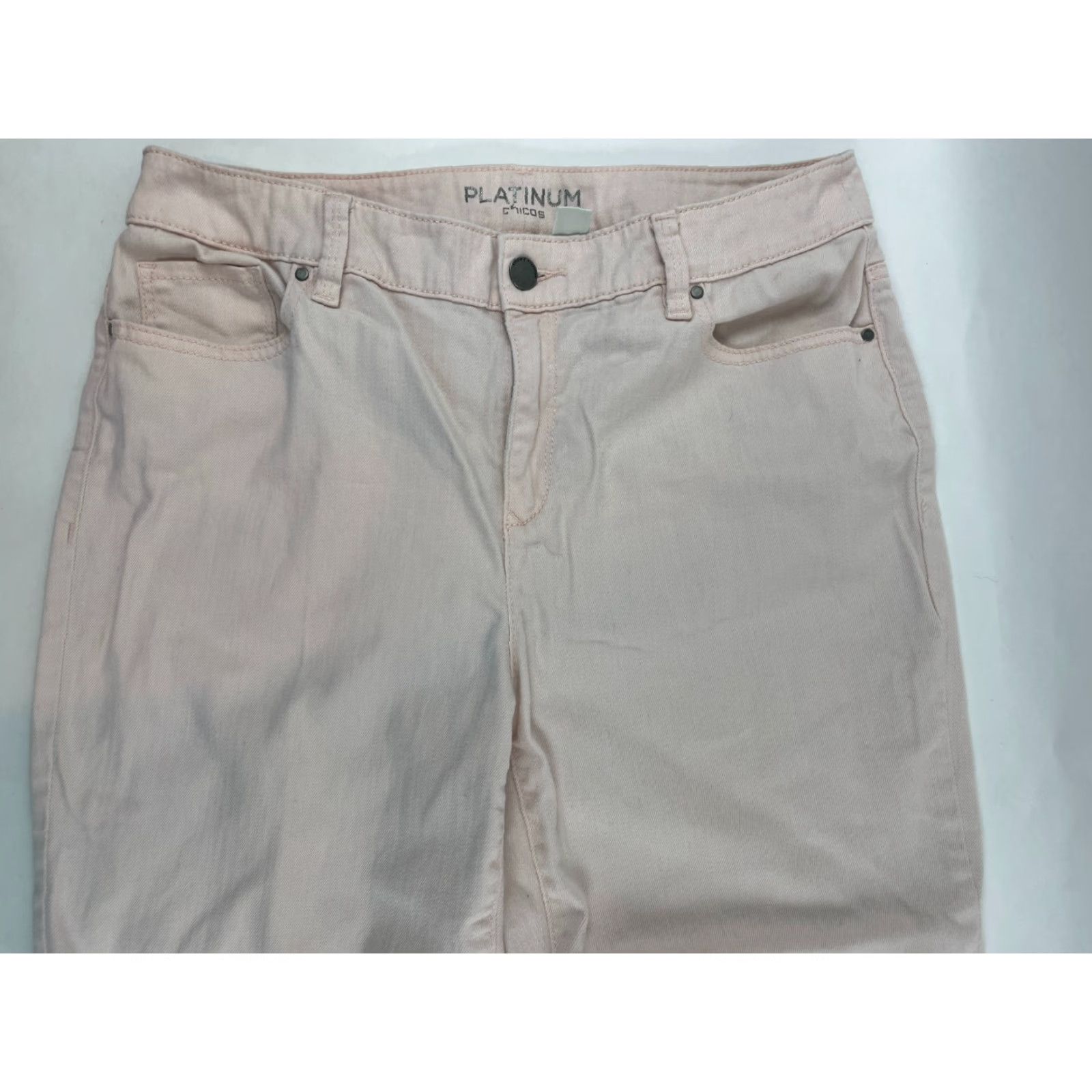 Vintage Chico's Platinum Jeans Women's Size 1 Denim Pants Light Wash High Rise Pockets Size 25" / US 0 / IT 36 - 3 Thumbnail