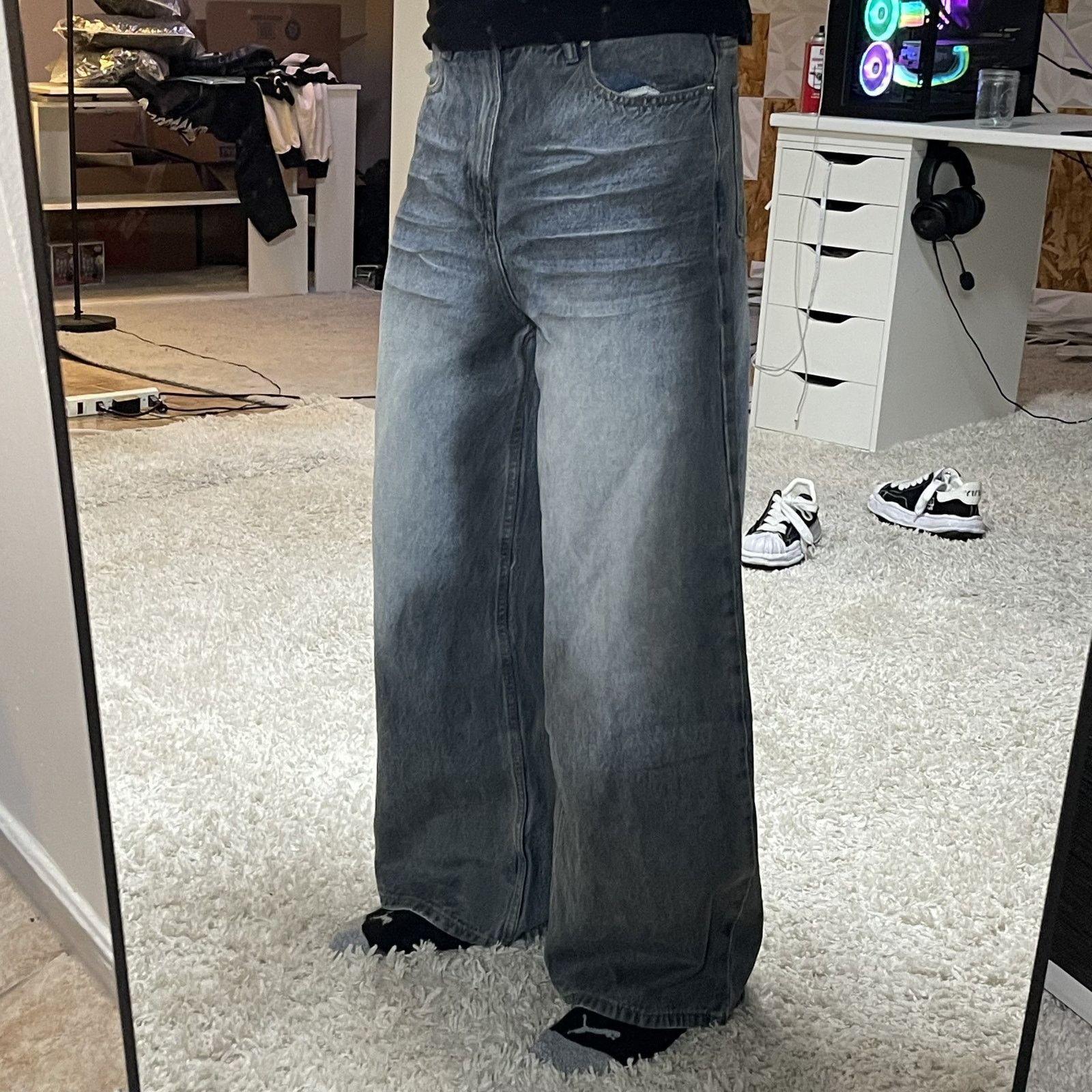 Other Vintage Faded Wide-leg Baggy Blue Denim Jeans size 30 Size US 30 / EU 46 - 1 Thumbnail