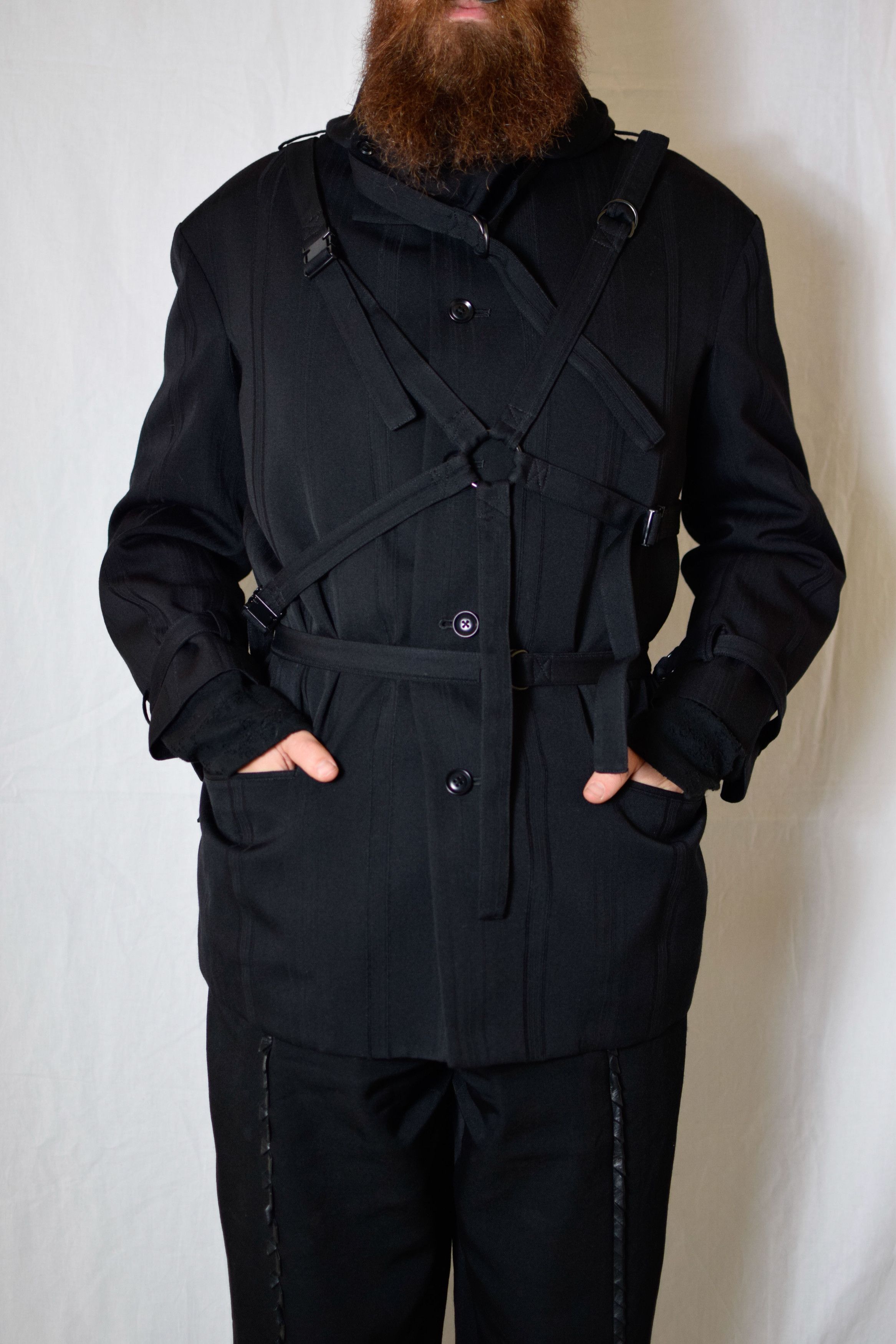 Yohji Yamamoto YYPH AW16 Striped Bondage Blazer - HR-J12-108 Size 52R - 5 Thumbnail