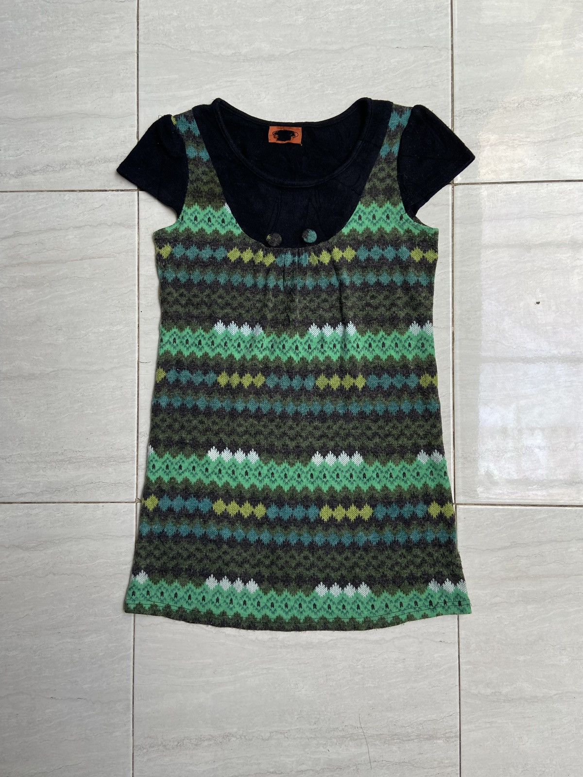 image of Missoni Patterned Knit Dress in Green, Women's (Size Small)