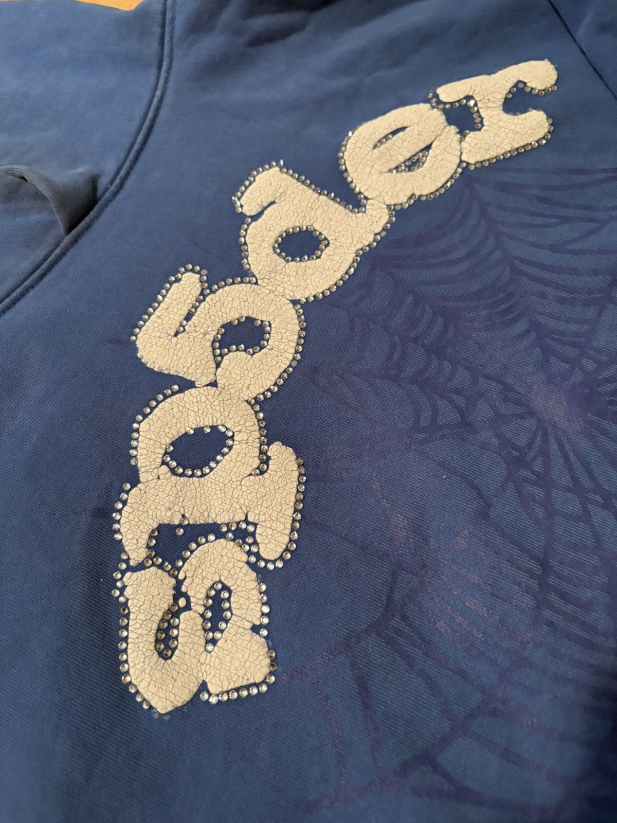 Sp5der Blue OG Studded Sp5der hoodie Size US XL / EU 56 / 4 - 2 Thumbnail